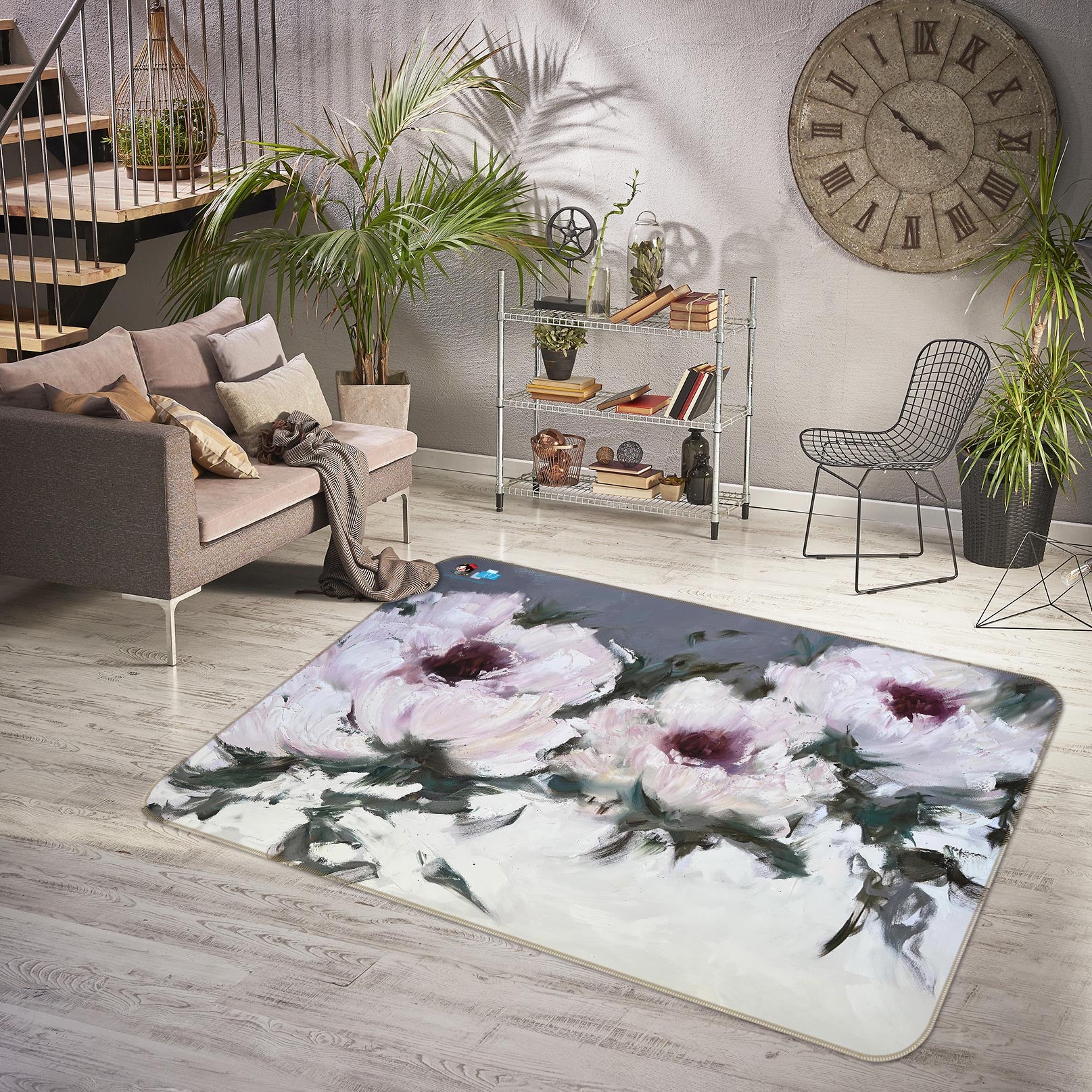 3D Pink Flower 1133 Skromova Marina Rug Non Slip Rug Mat