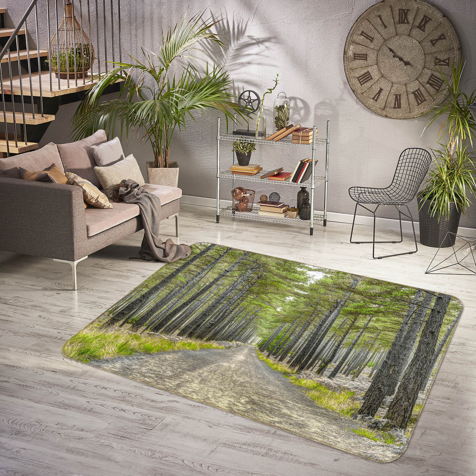 3D Forest Tree 3031 Assaf Frank Rug Non Slip Rug Mat