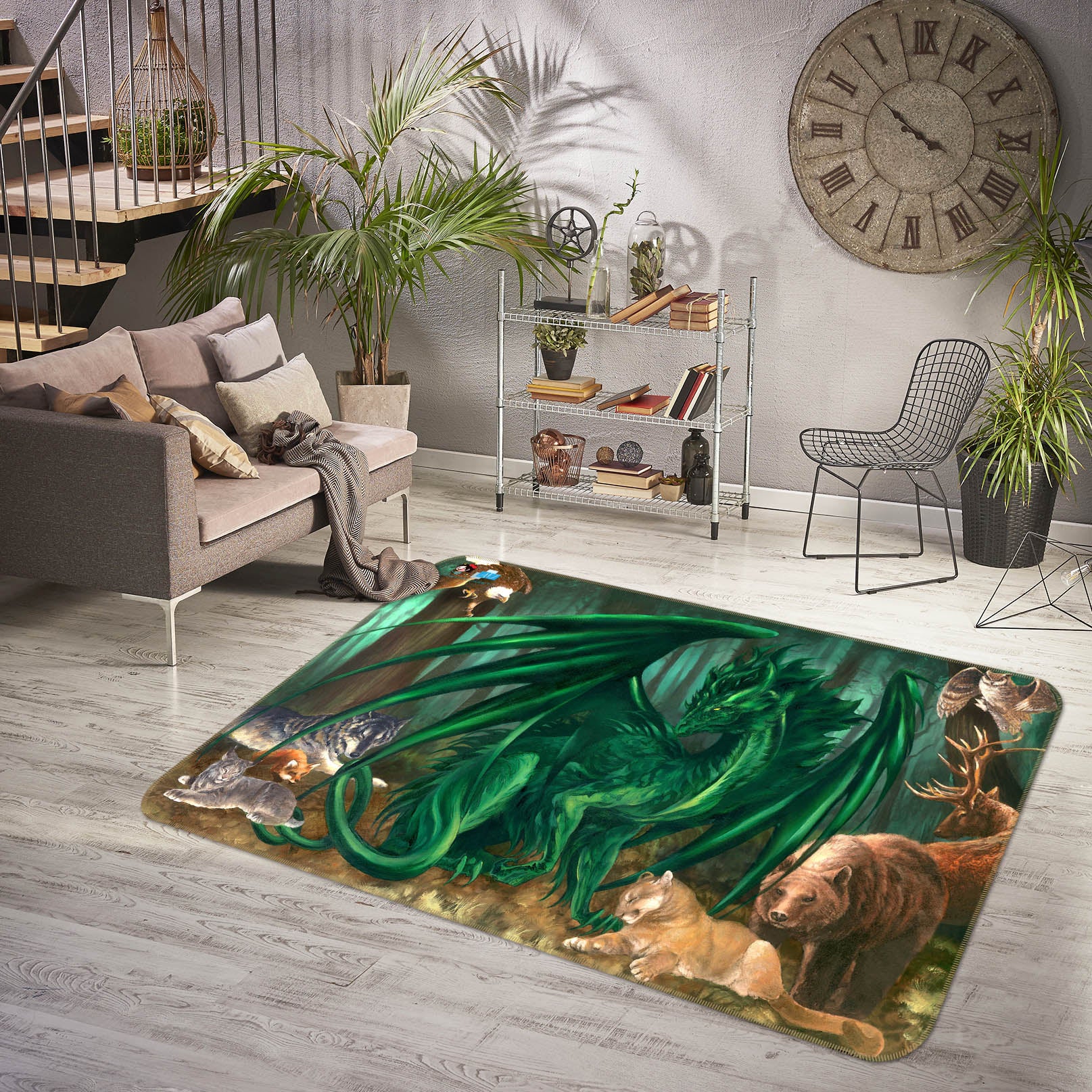 3D Animal Dragon 8208 Ruth Thompson Rug Non Slip Rug Mat