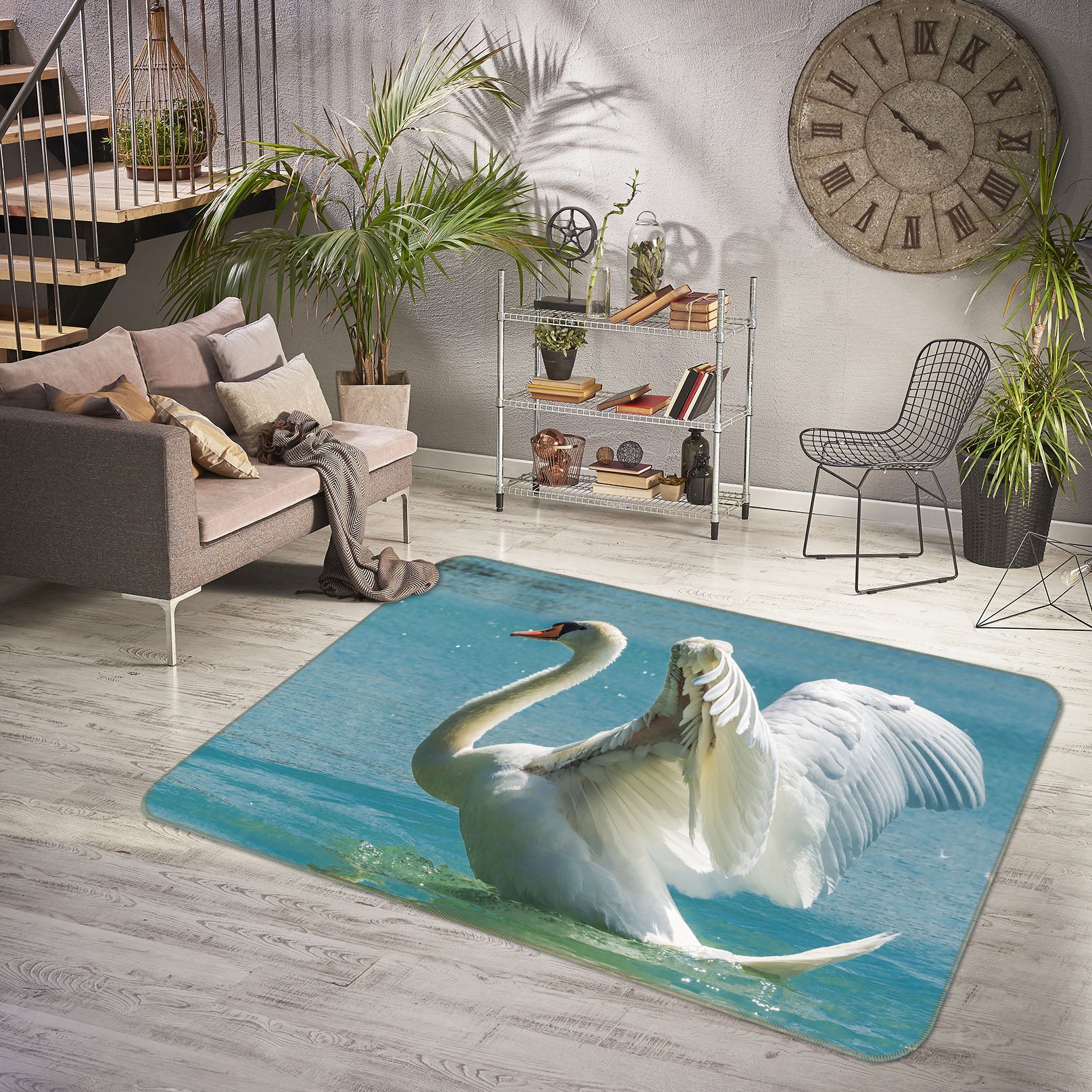 3D Swan 69021 Animal Non Slip Rug Mat