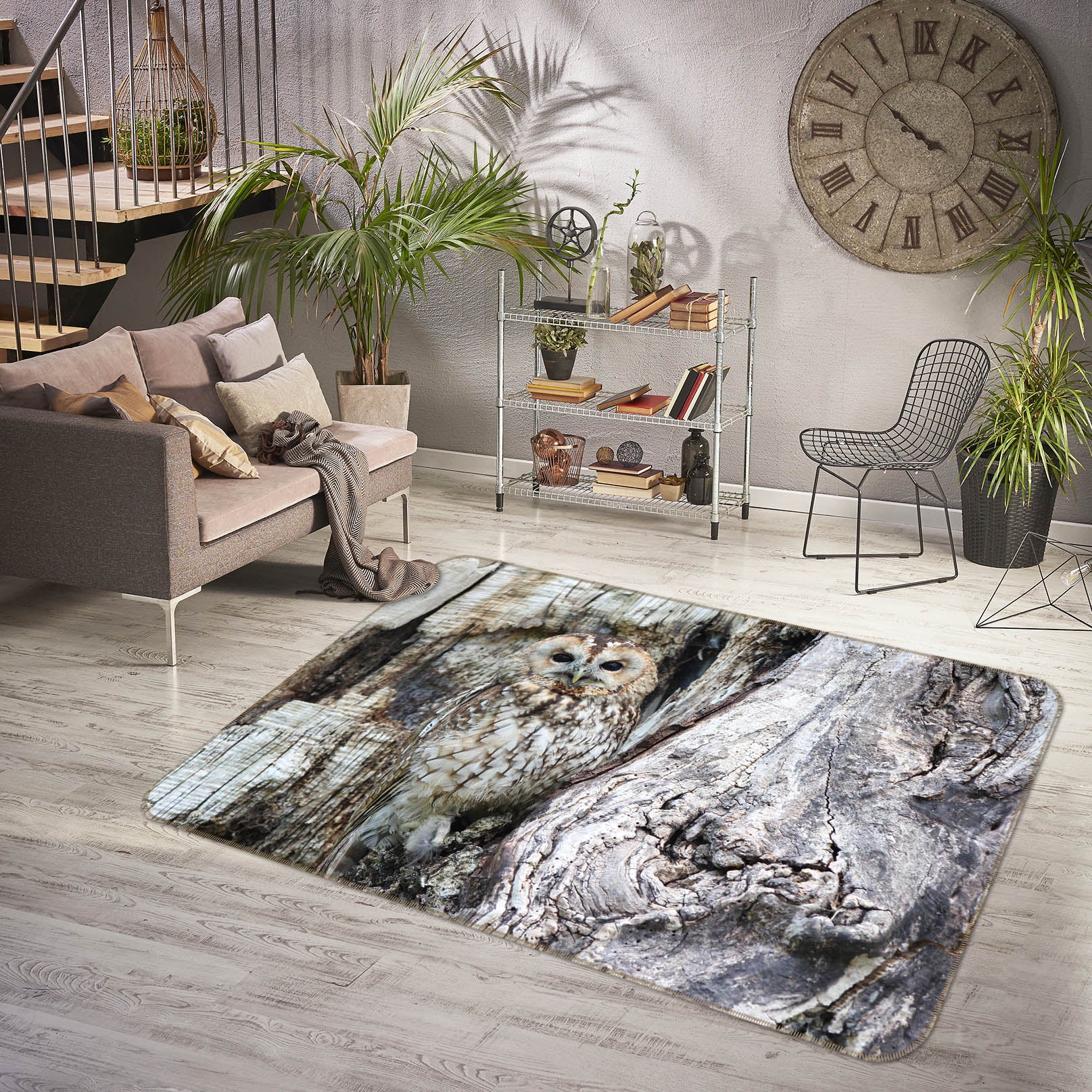 3D Owl Trunk 68240 Animal Non Slip Rug Mat