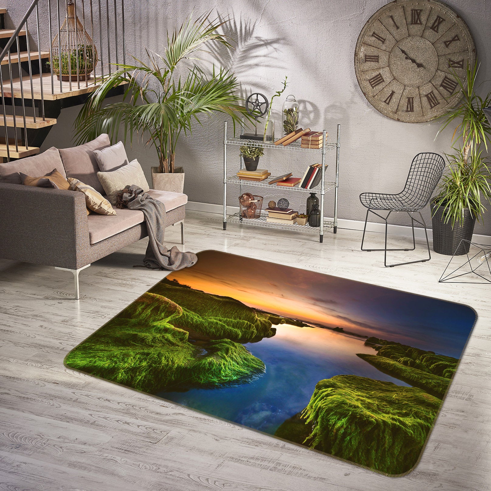 3D Mountains Rivers 27140 Non Slip Rug Mat