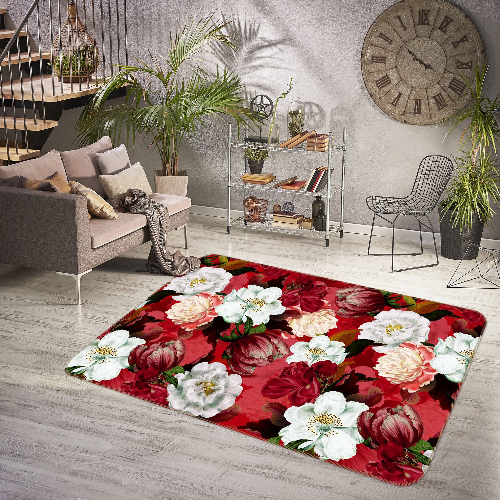 3D Beautiful Flowers 156 Uta Naumann Rug Non Slip Rug Mat