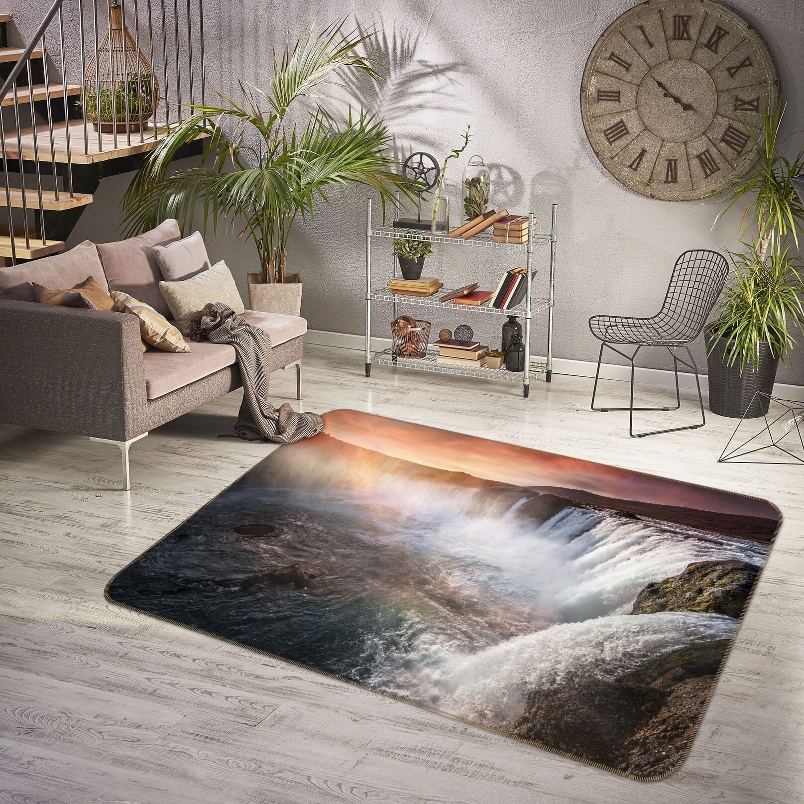 3D Canyon Waterfall 1107 Marco Carmassi Rug Non Slip Rug Mat Mat AJ Creativity Home 