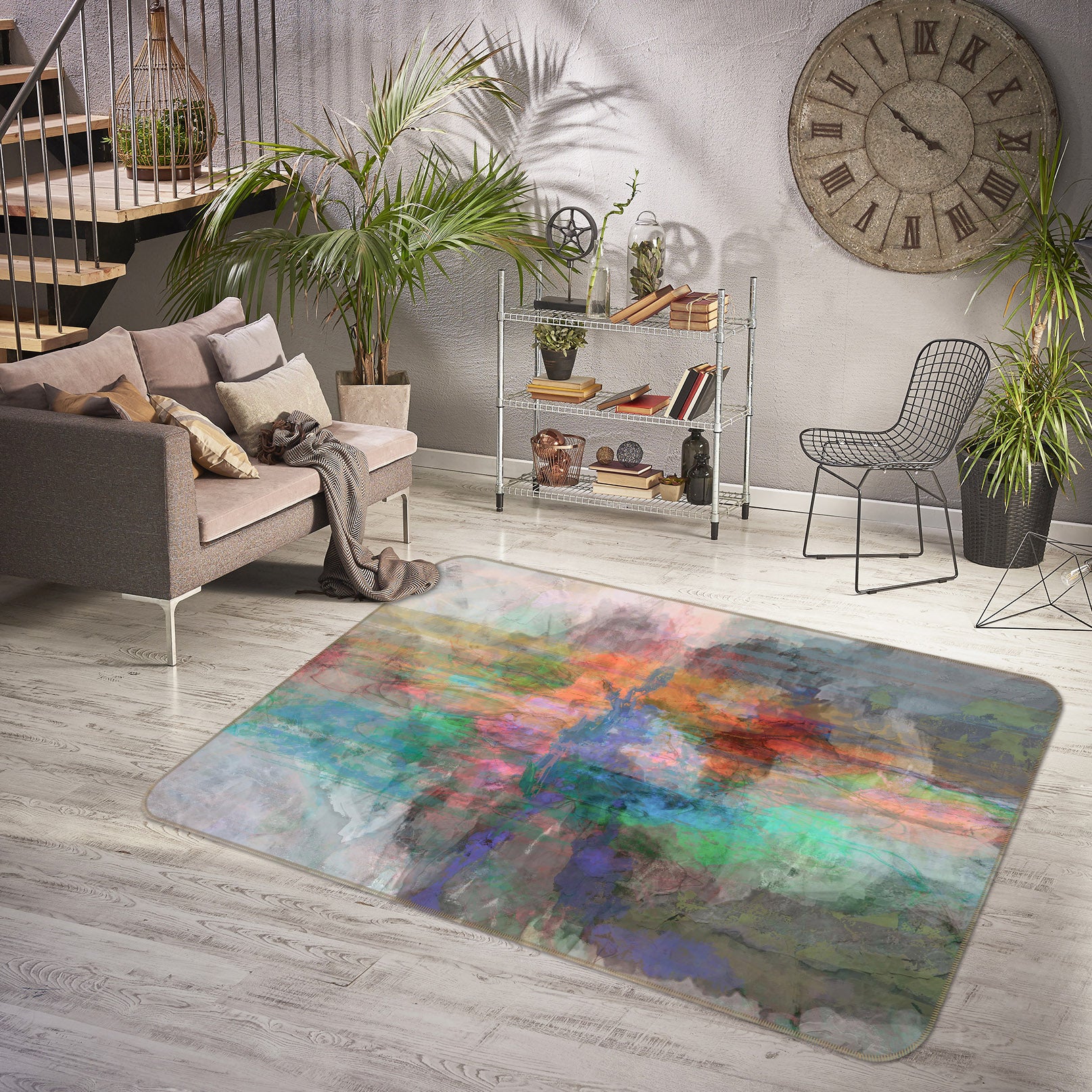 3D Color Graffiti 1035 Michael Tienhaara Rug Non Slip Rug Mat