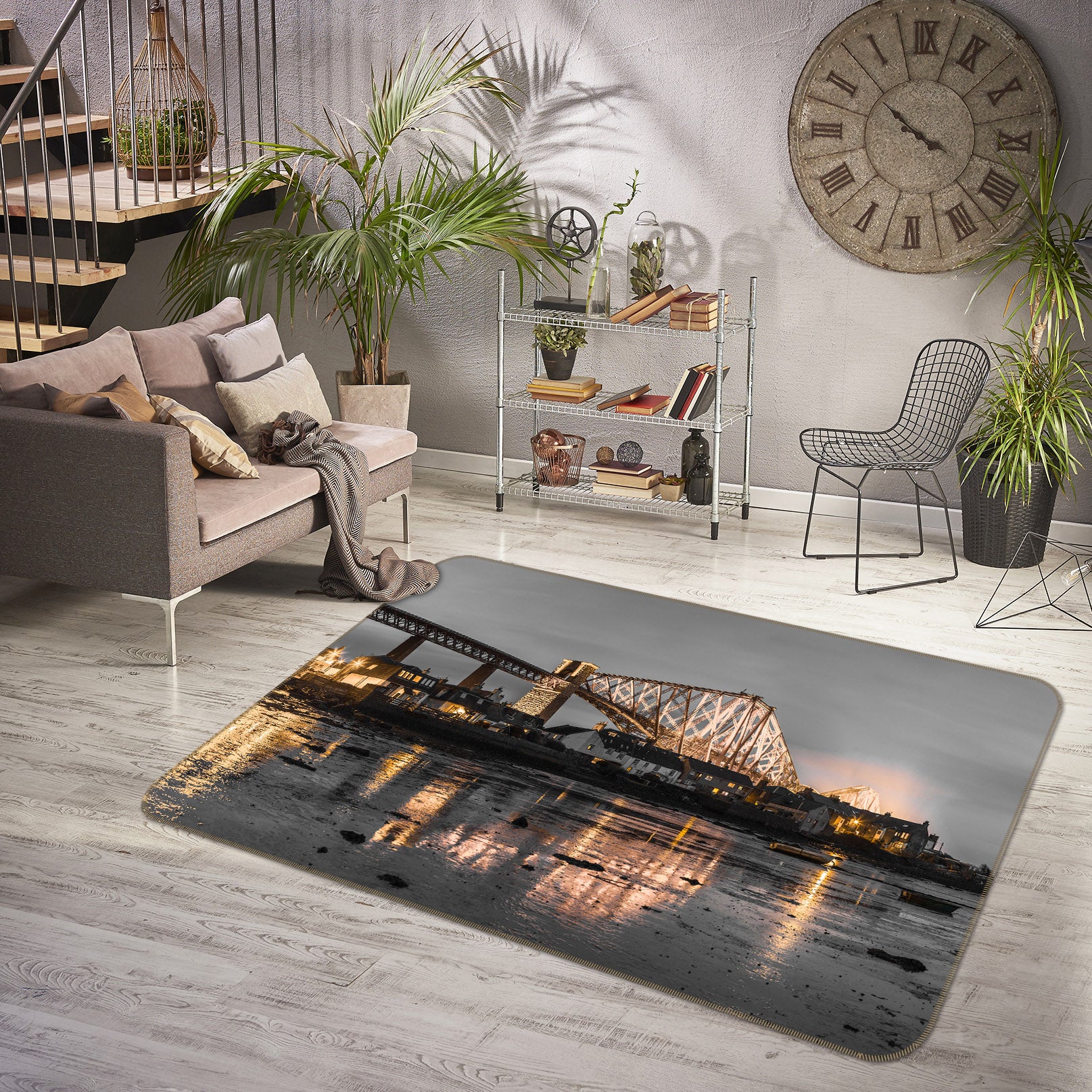 3D Night Bridge 120 Assaf Frank Rug Non Slip Rug Mat