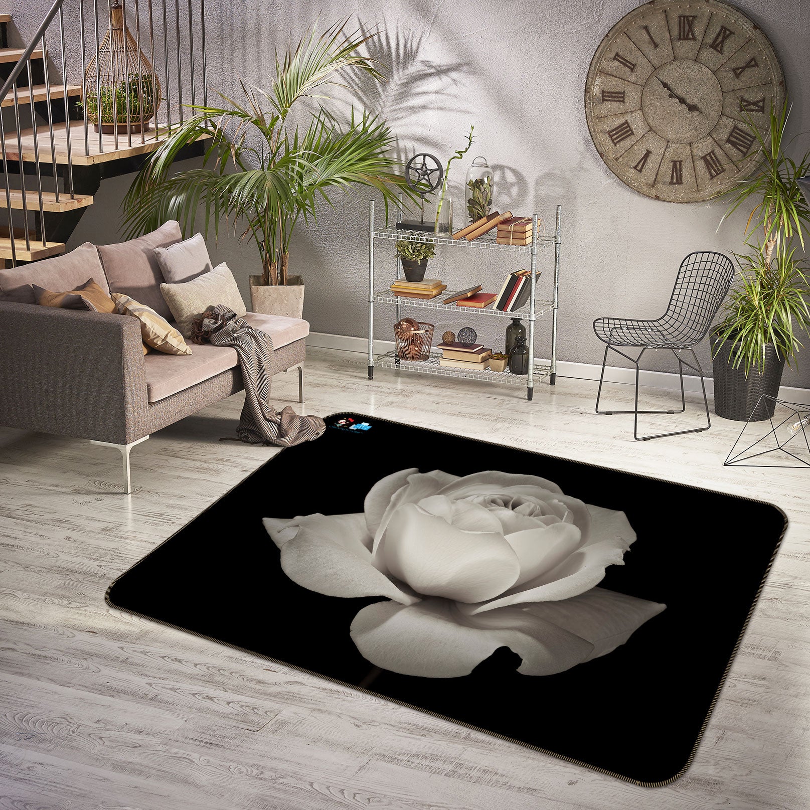 3D Elegant Rose 6808 Assaf Frank Rug Non Slip Rug Mat