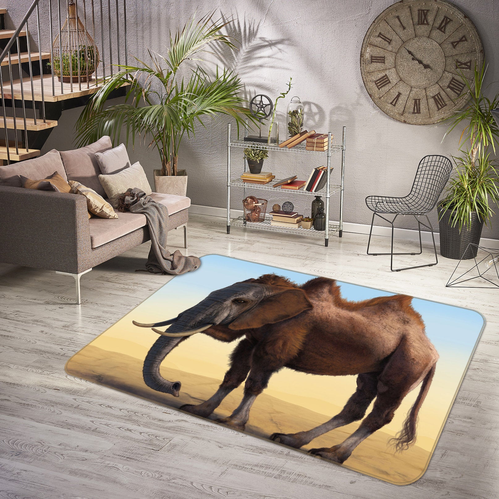 3D Elephant 84203 Vincent Hie Rug Non Slip Rug Mat