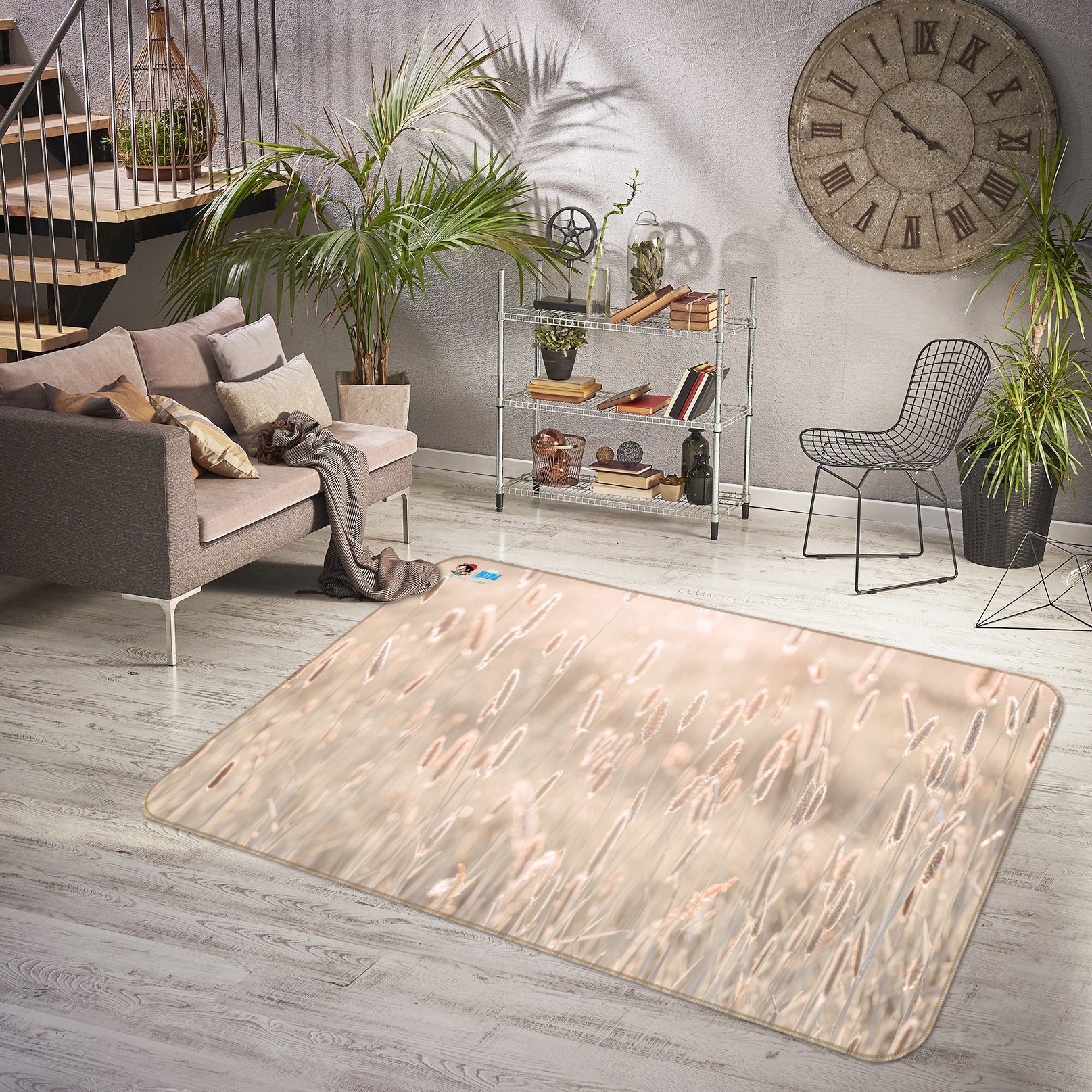 3D Sunset Grass 6738 Assaf Frank Rug Non Slip Rug Mat