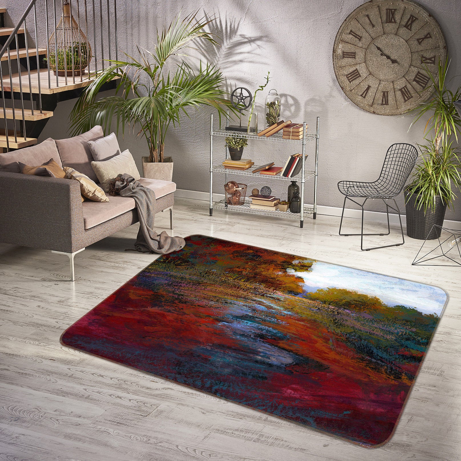 3D Maple River 1041 Michael Tienhaara Rug Non Slip Rug Mat