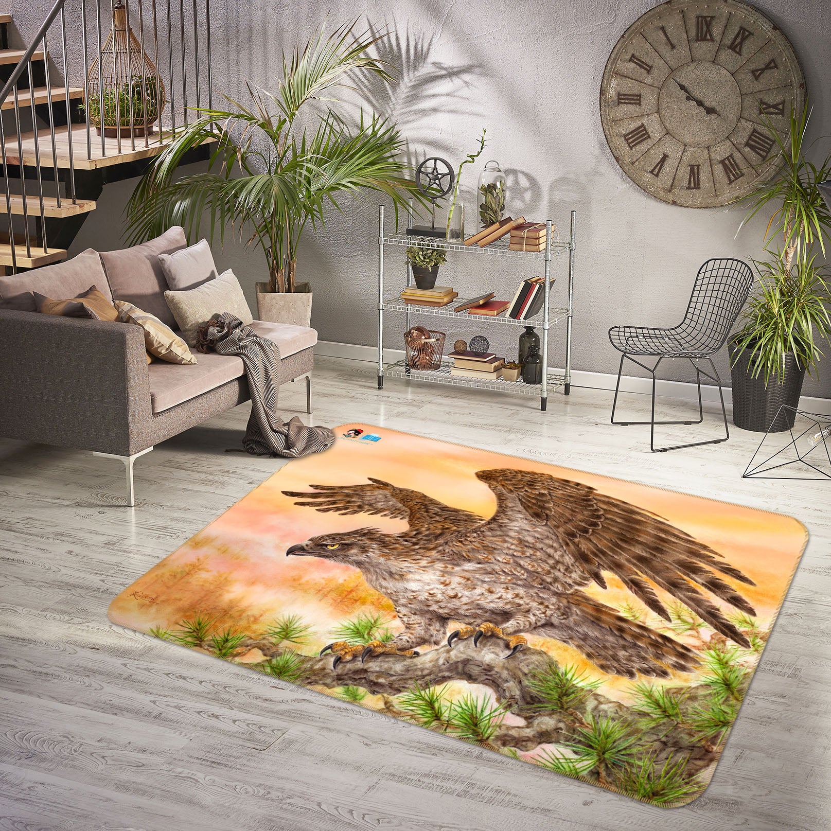 3D Animal Eagle 5621 Kayomi Harai Rug Non Slip Rug Mat