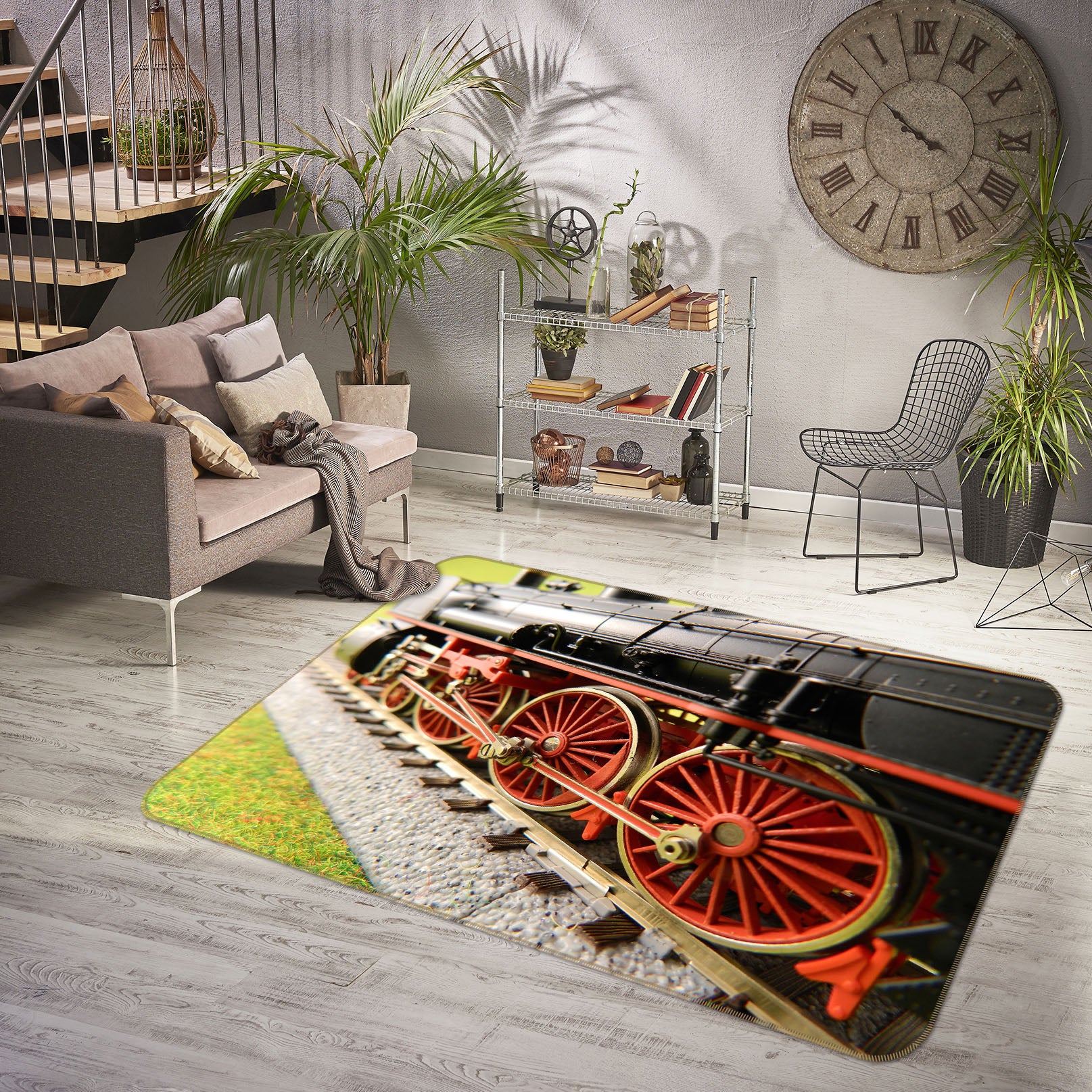 3D Train Wheel 68121 Vehicle Non Slip Rug Mat