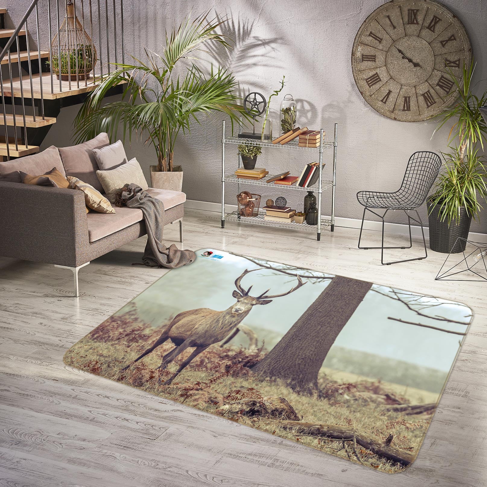 3D Animal Elk 6873 Assaf Frank Rug Non Slip Rug Mat