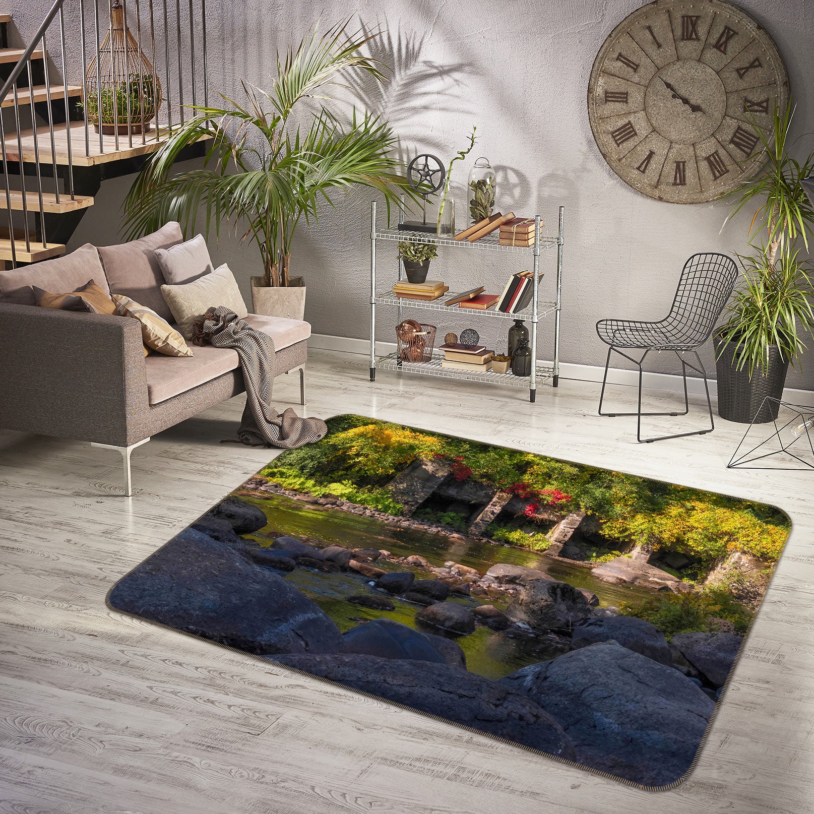 3D Stone Grass 1017 Jerry LoFaro Rug Non Slip Rug Mat