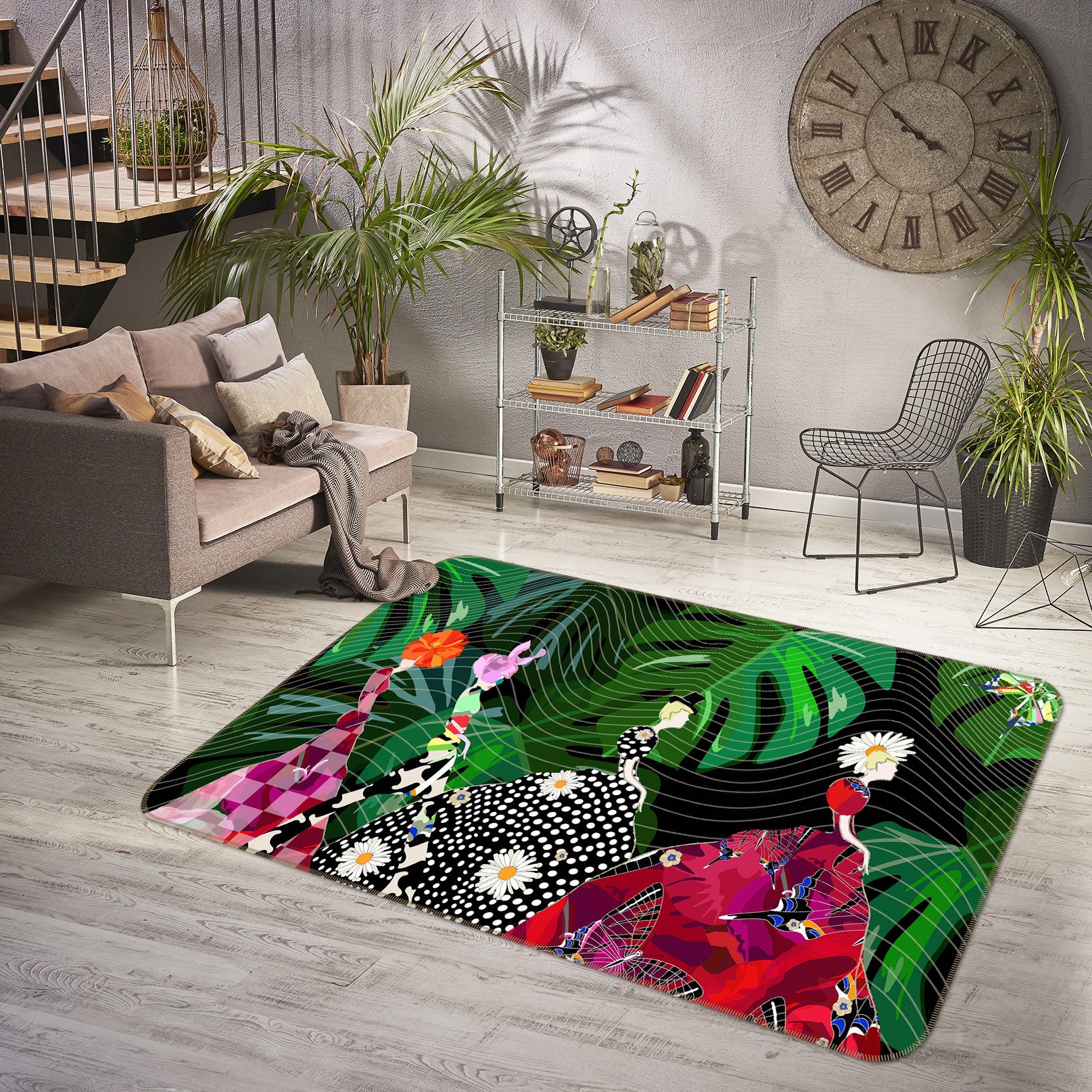 3D Leaf Dress 1031 Non Slip Rug Mat