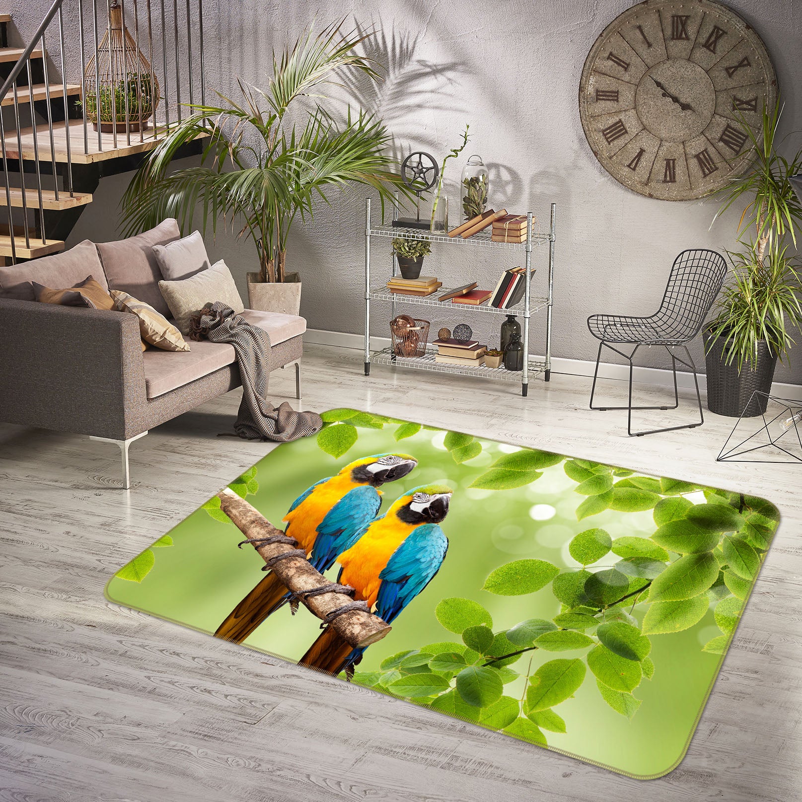 3D Parrot Branch 69012 Animal Non Slip Rug Mat