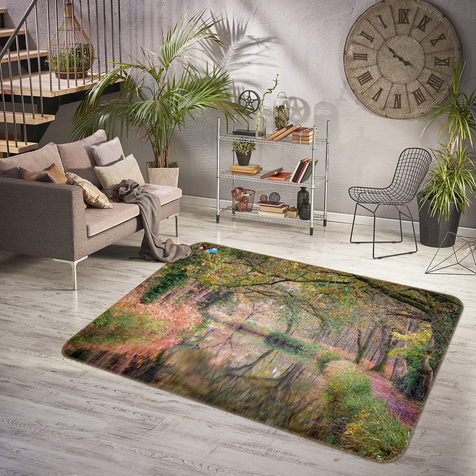 3D Branch River 6748 Assaf Frank Rug Non Slip Rug Mat