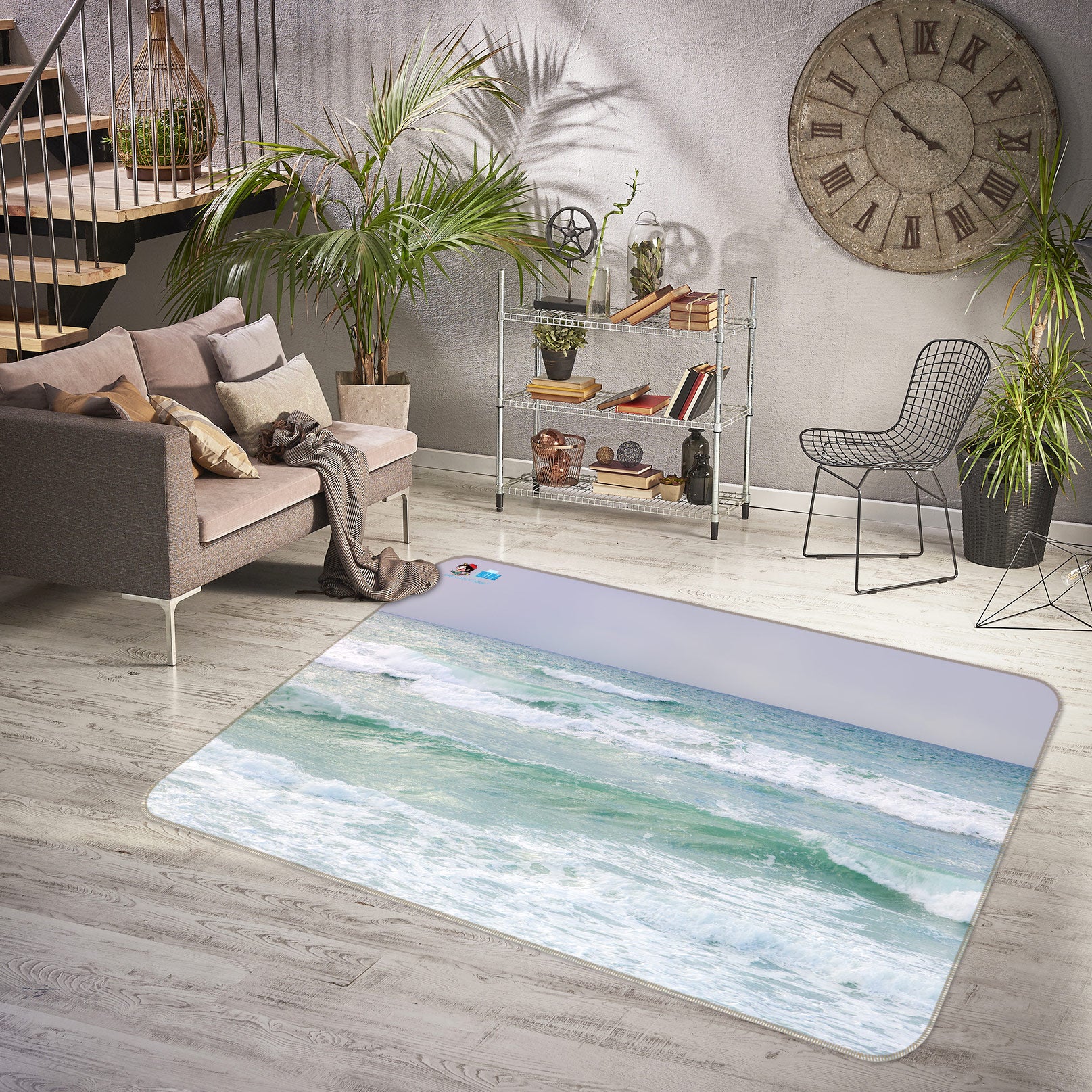 3D Ocean Waves 6826 Assaf Frank Rug Non Slip Rug Mat