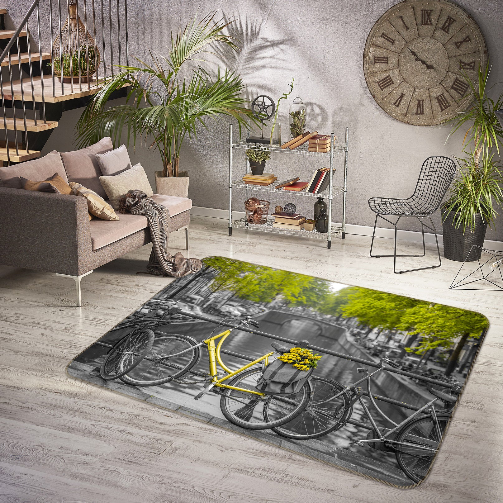 3D Bike River 126 Assaf Frank Rug Non Slip Rug Mat