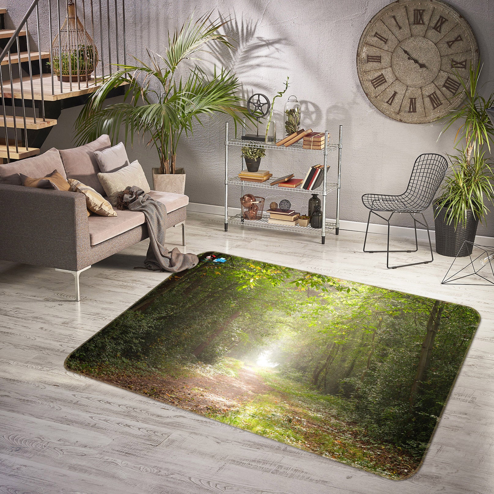 3D Green Trees 6788 Assaf Frank Rug Non Slip Rug Mat