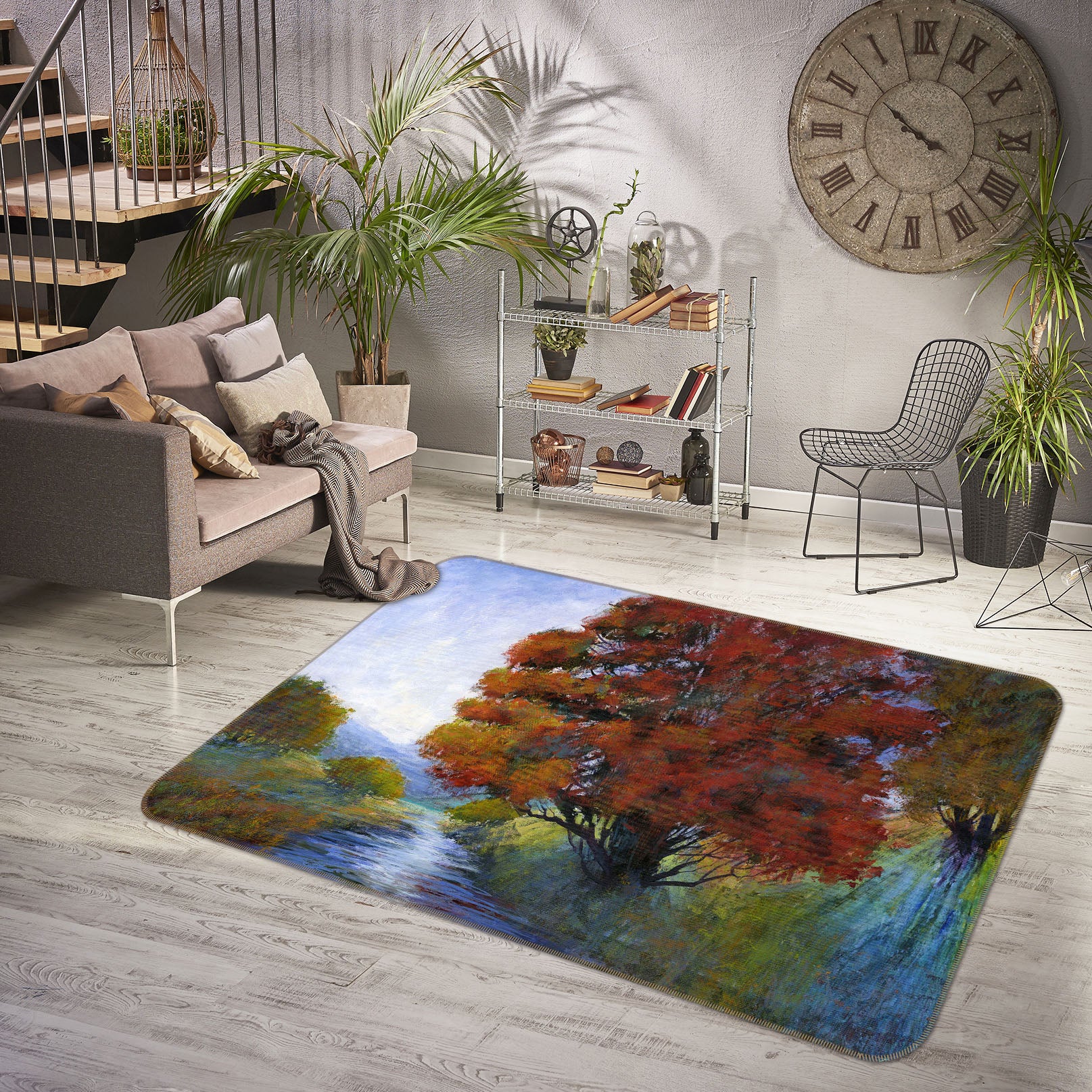 3D Forest Stream 111 Michael Tienhaara Rug Non Slip Rug Mat