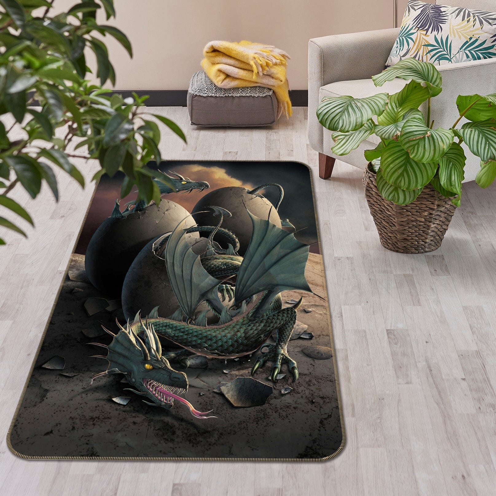 3D Dragon Offspring 1032 Vincent Hie Rug Non Slip Rug Mat Mat AJ Creativity Home 