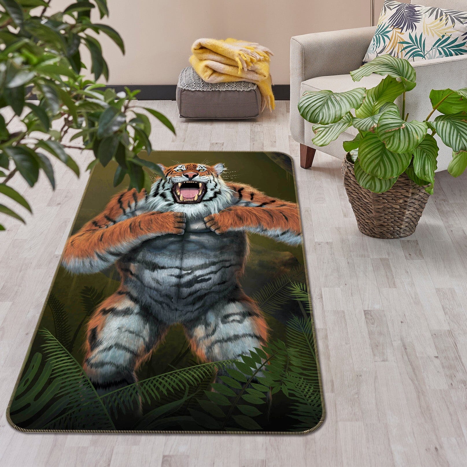 3D Tigerilla 1075 Vincent Hie Rug Non Slip Rug Mat Mat AJ Creativity Home 