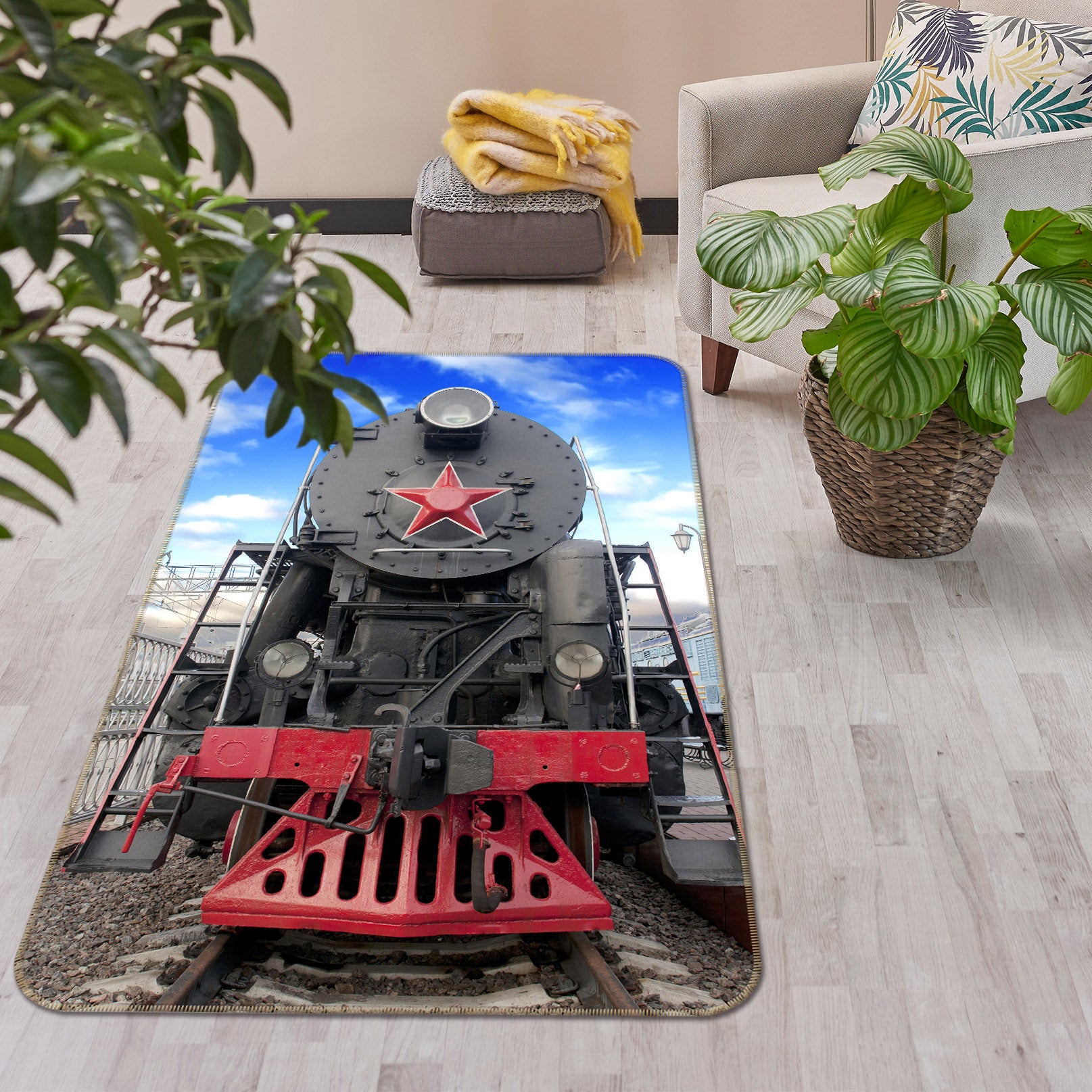 3D Locomotive 68137 Vehicle Non Slip Rug Mat