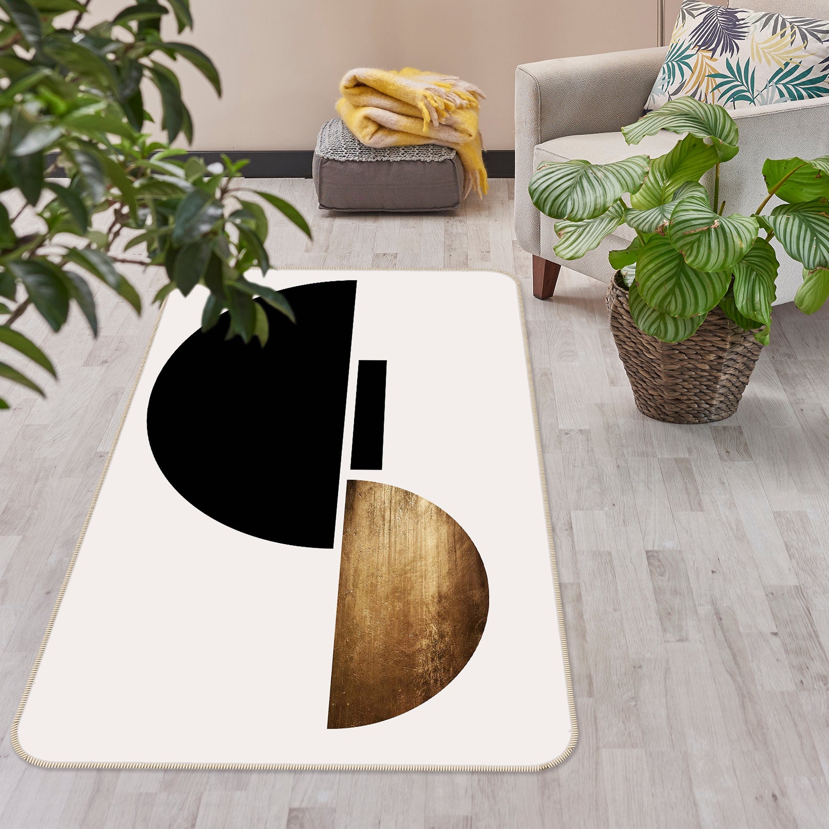 3D Semicircle 1110 Boris Draschoff Rug Non Slip Rug Mat