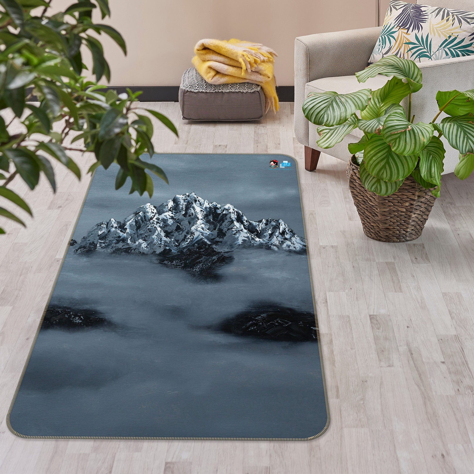 3D Snow Mountain Peak 1892 Marina Zotova Rug Non Slip Rug Mat