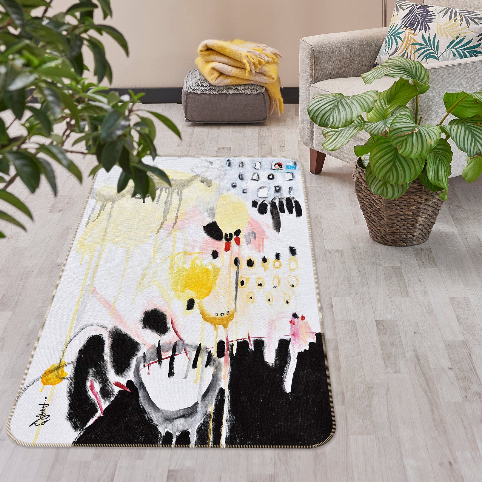 3D Paint Splash 123177 Misako Chida Rug Non Slip Rug Mat