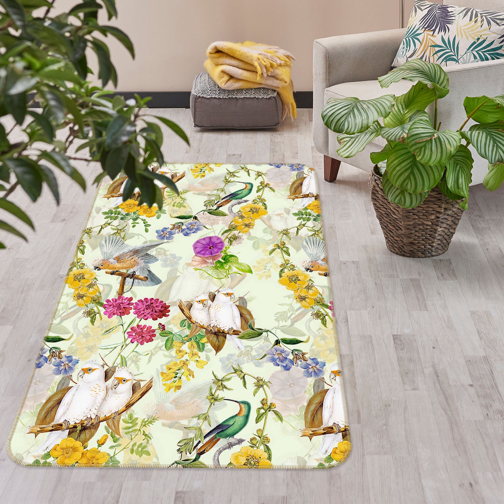 3D Color Garden 180 Uta Naumann Rug Non Slip Rug Mat