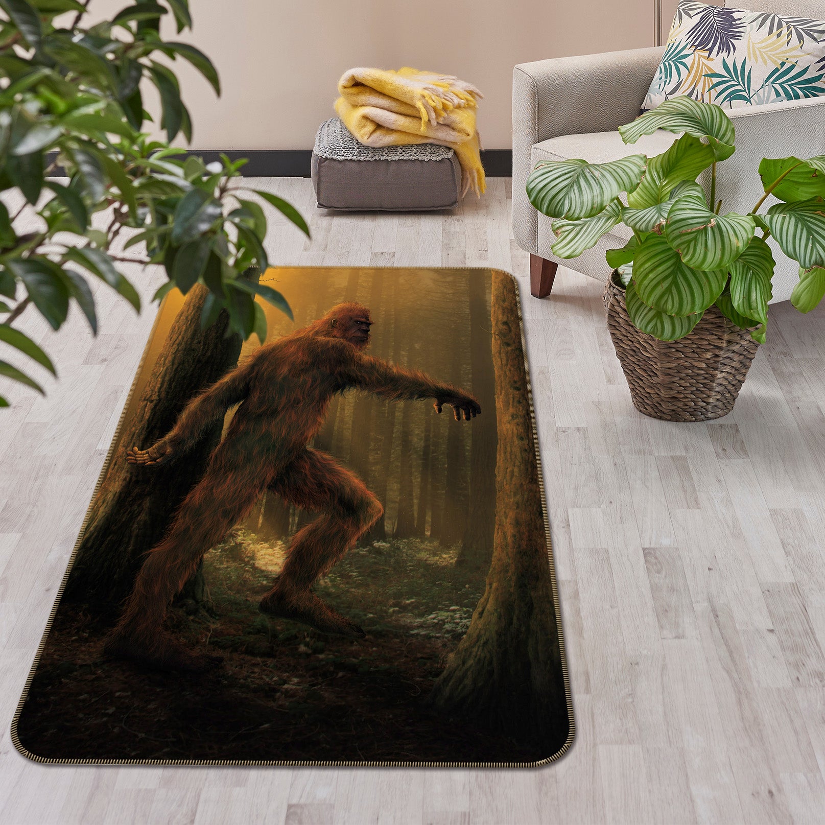 3D Bigfoot Woods 84198 Vincent Hie Rug Non Slip Rug Mat