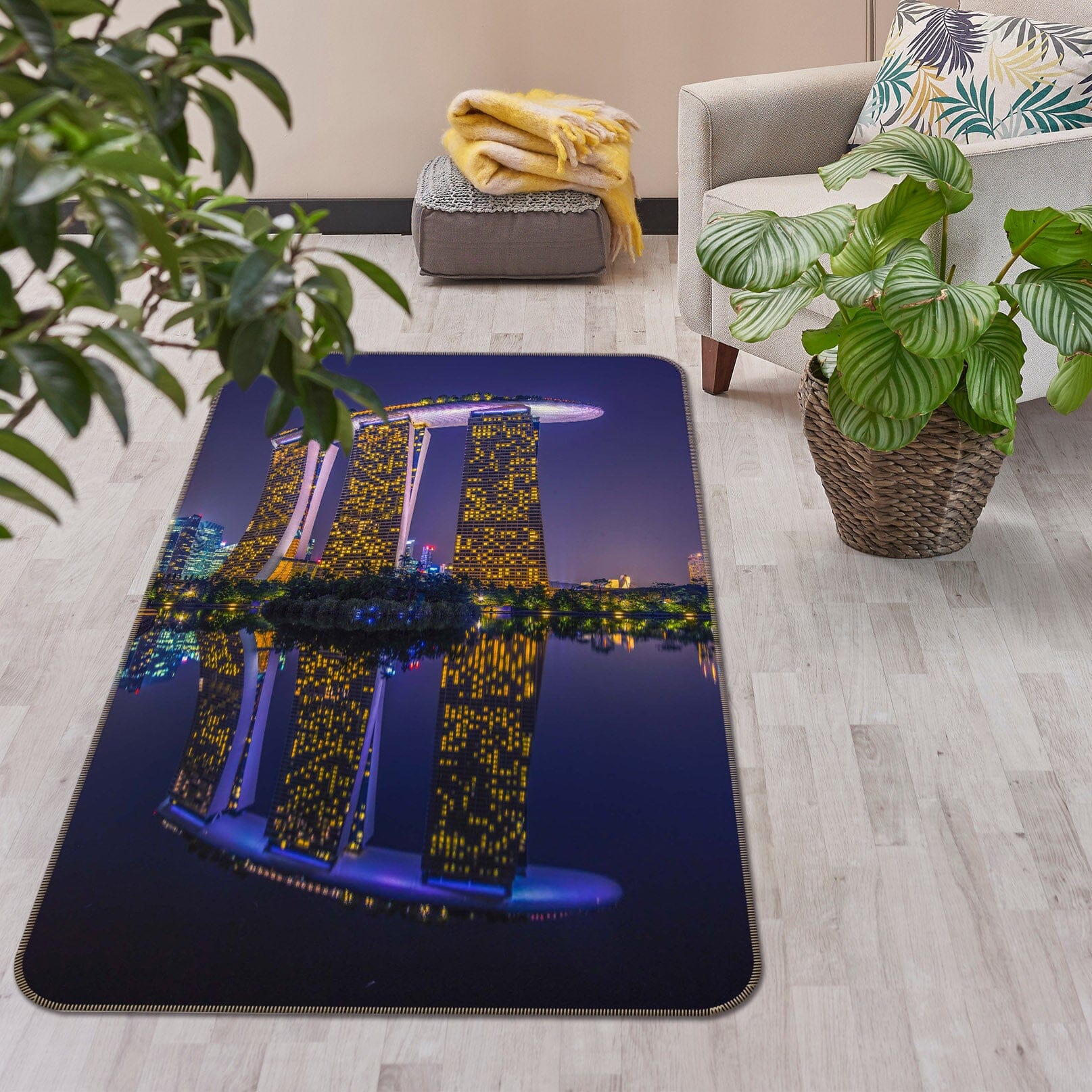 3D Night City 1115 Marco Carmassi Rug Non Slip Rug Mat Mat AJ Creativity Home 