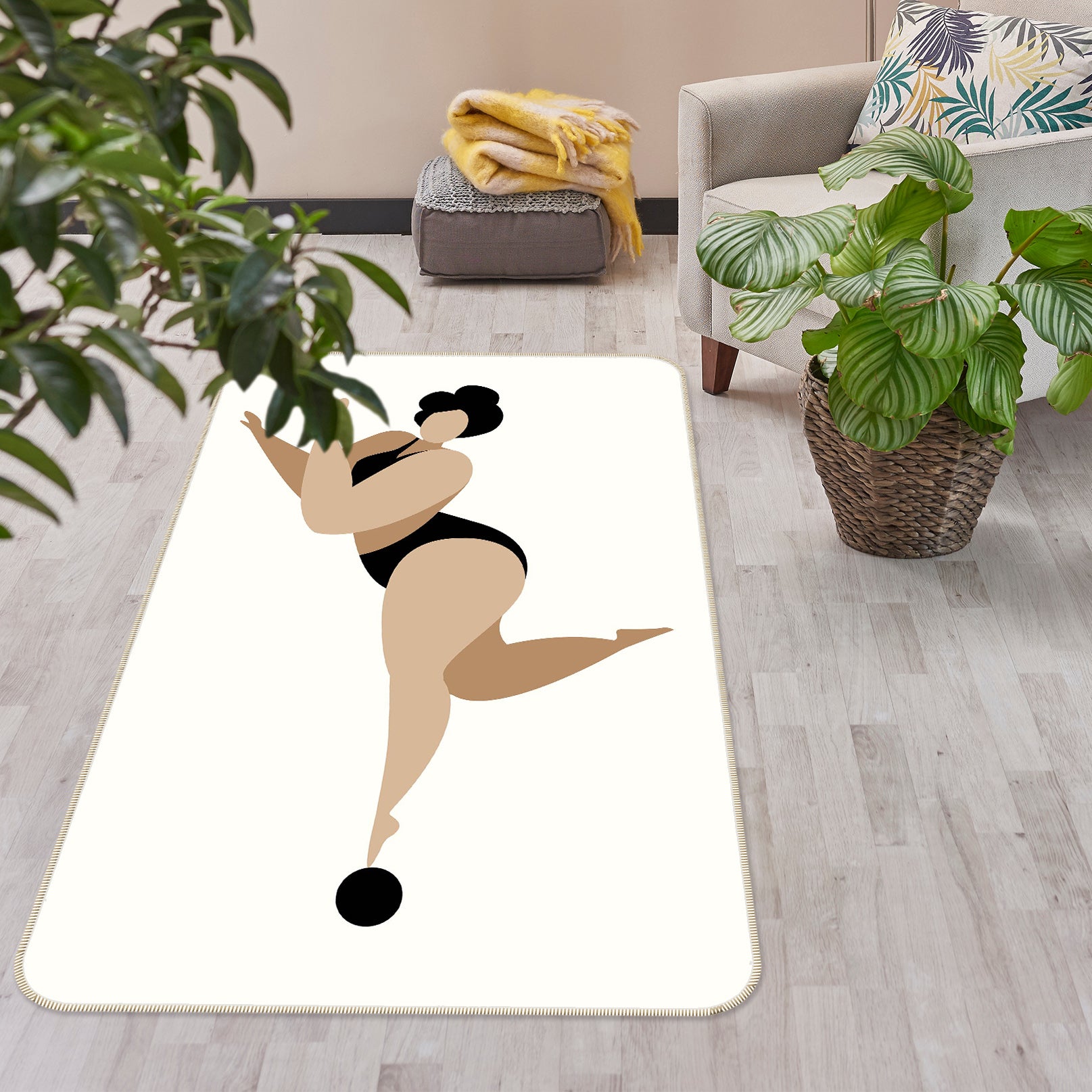 3D Gymnastics Motion 1034 Boris Draschoff Rug Non Slip Rug Mat