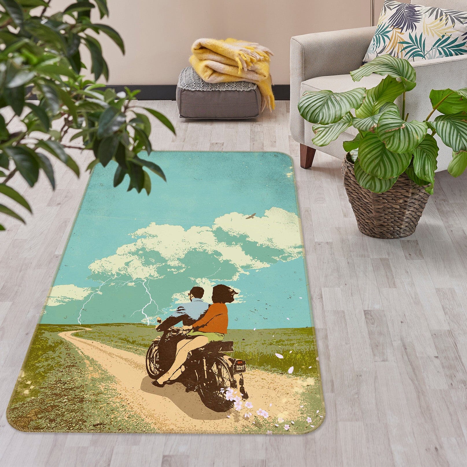 3D Motorcycle Travel 1015 Showdeer Rug Non Slip Rug Mat Mat AJ Creativity Home 