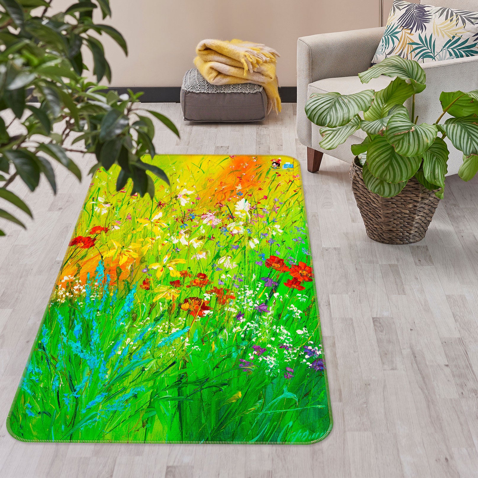 3D Cute Little Flower 1186 Skromova Marina Rug Non Slip Rug Mat