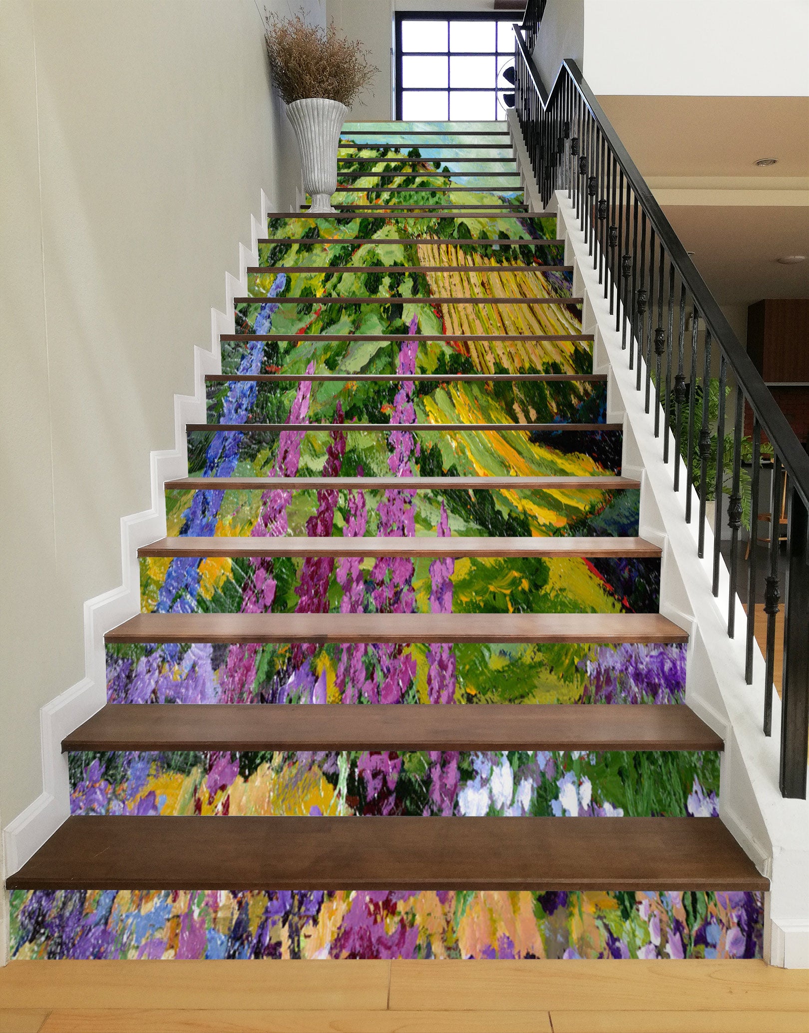 3D Hillside Field Flowers 89160 Allan P. Friedlander Stair Risers