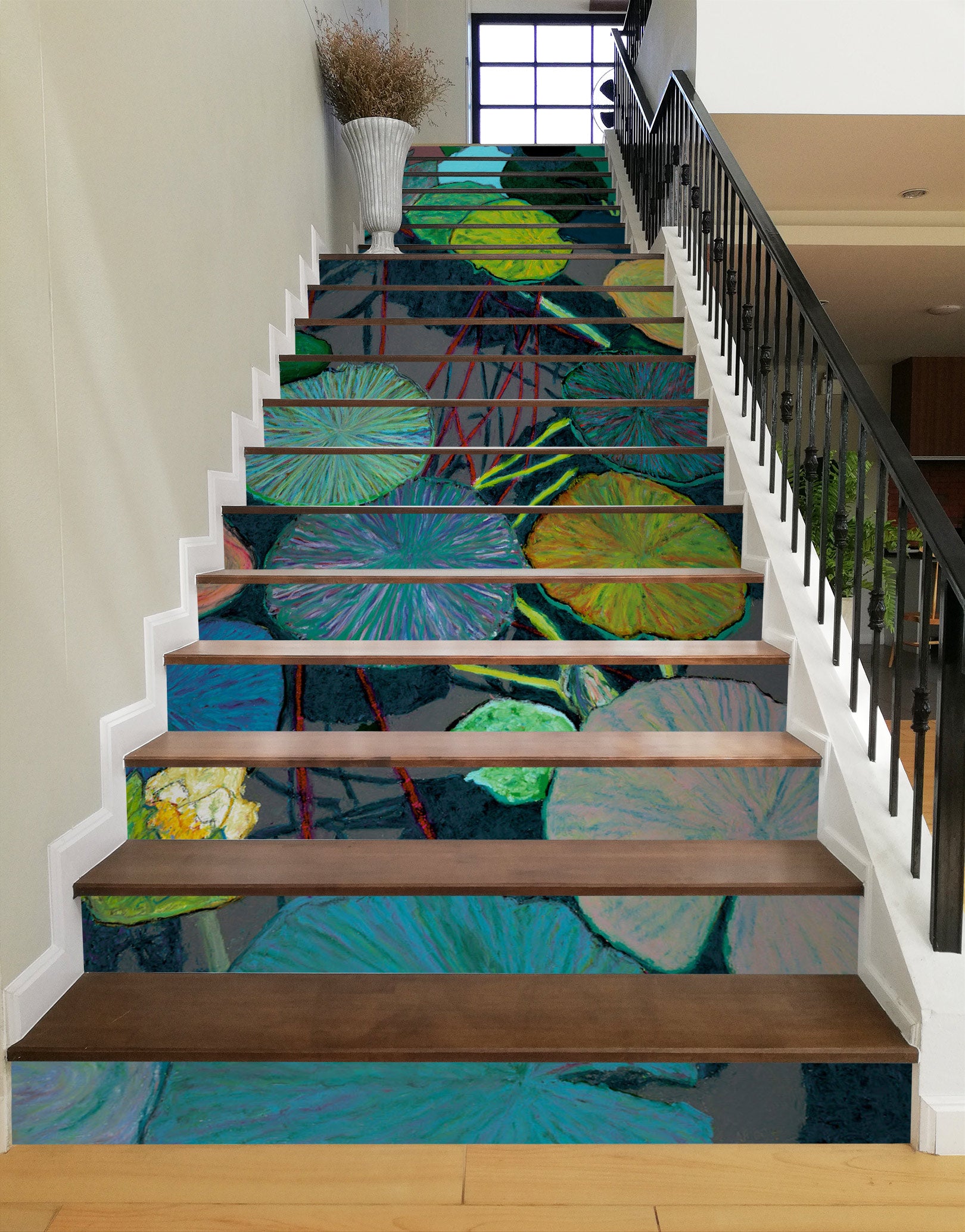 3D Green Lotus Leaf 9060 Allan P. Friedlander Stair Risers