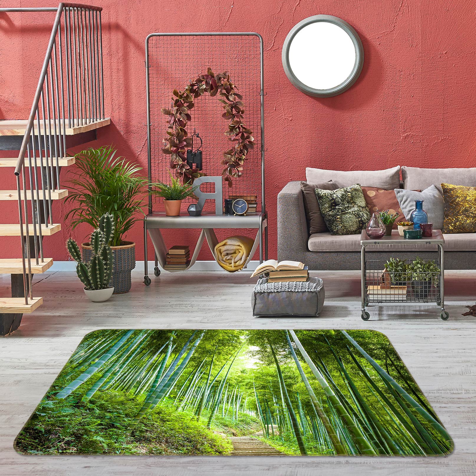 3D Bamboo Forest 76259 Non Slip Rug Mat