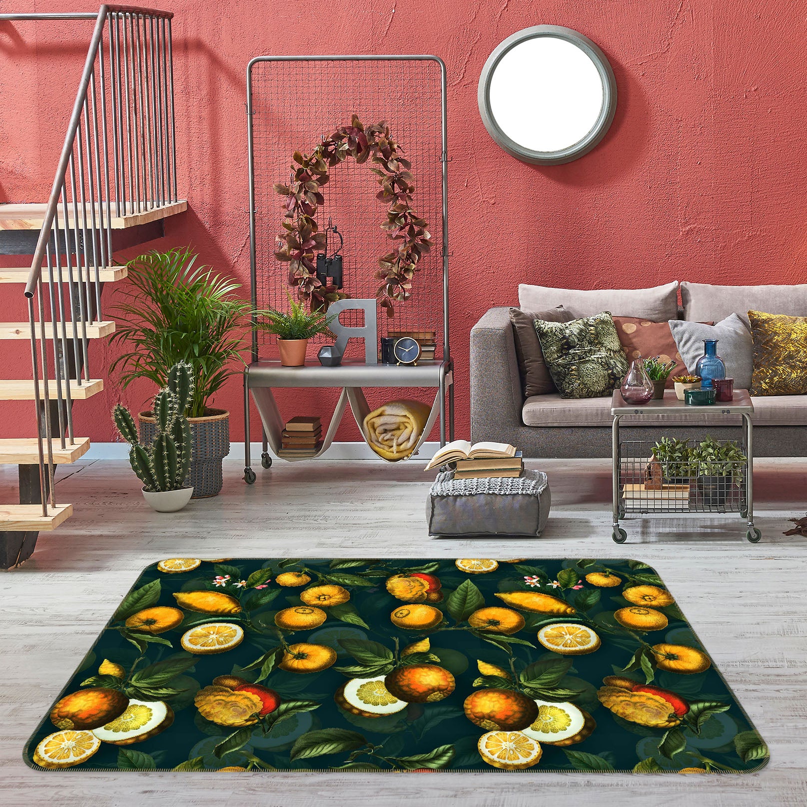 3D Golden Oranges 148 Uta Naumann Rug Non Slip Rug Mat