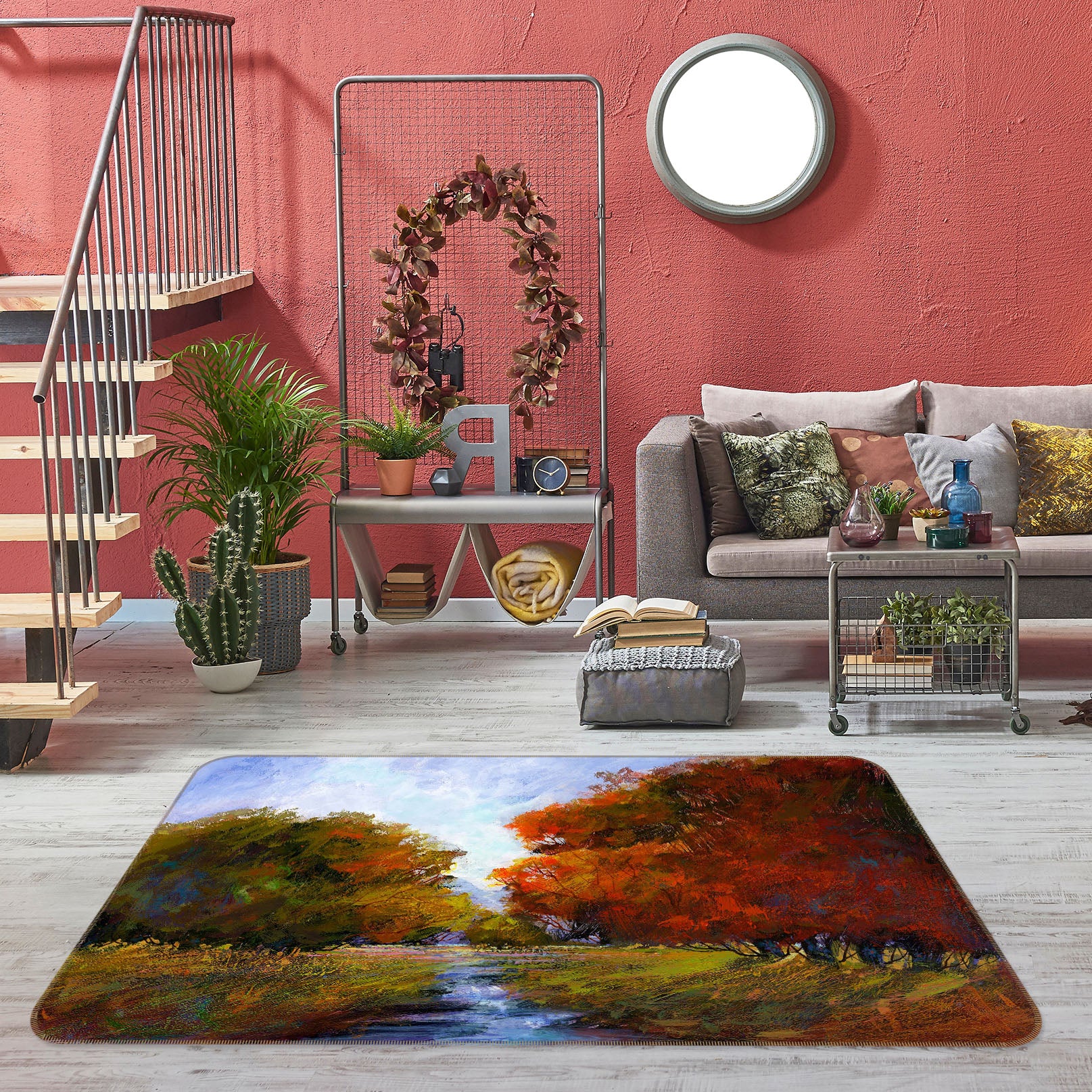 3D Forest River 101 Michael Tienhaara Rug Non Slip Rug Mat