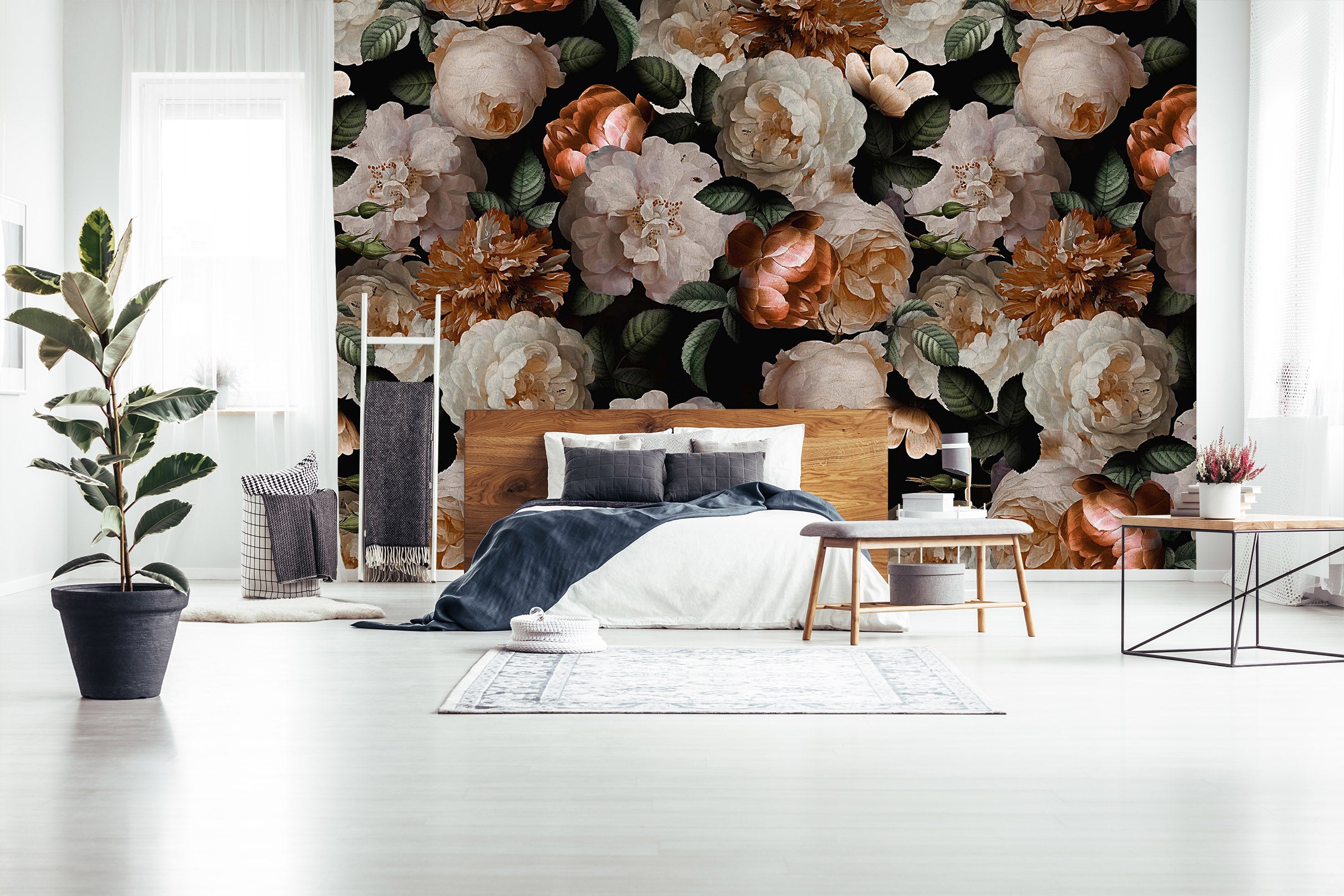 3D Painted Flowers 108 Uta Naumann Wall Mural Wall Murals