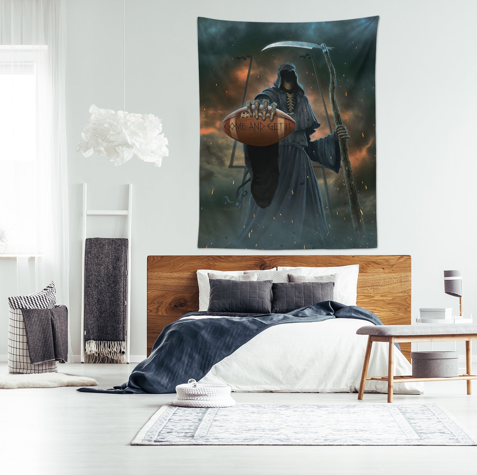 3D Football Grim Reaper 116222 Vincent Tapestry Hanging Cloth Hang