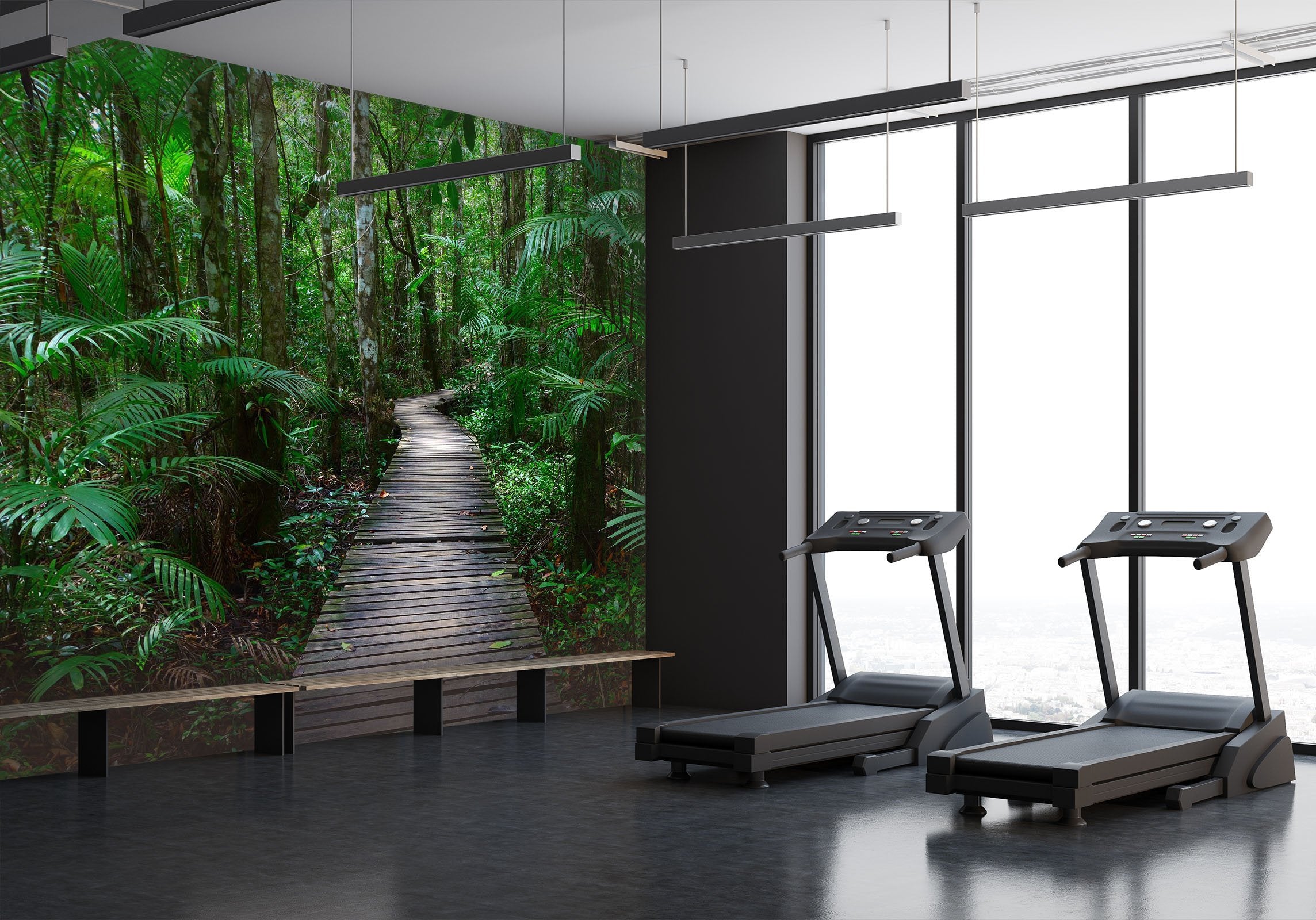 3D pathway in the tropical rainforest 19 Wall Murals Wallpaper AJ Wallpaper 