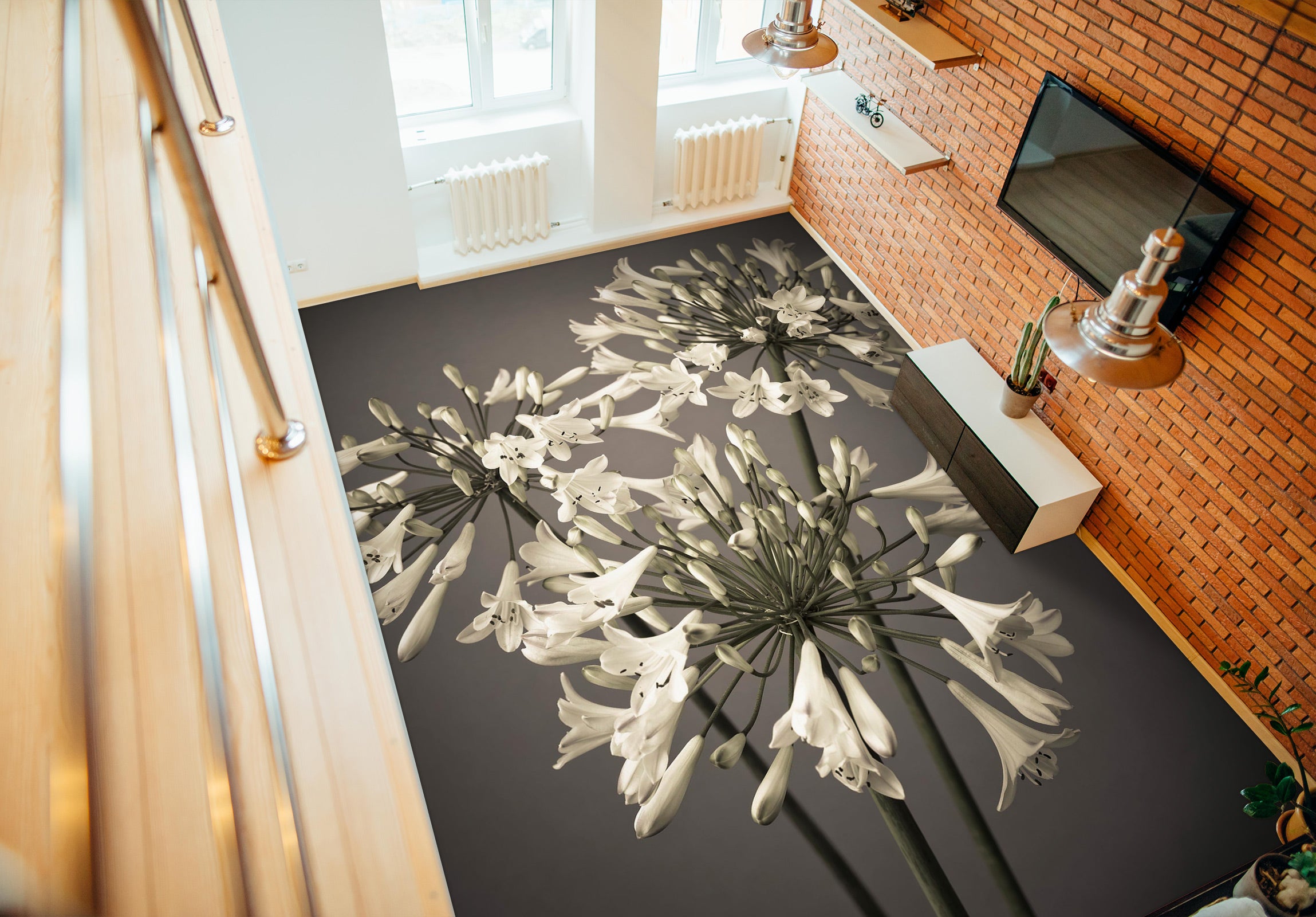 3D Little Flowers 9857 Assaf Frank Floor Mural