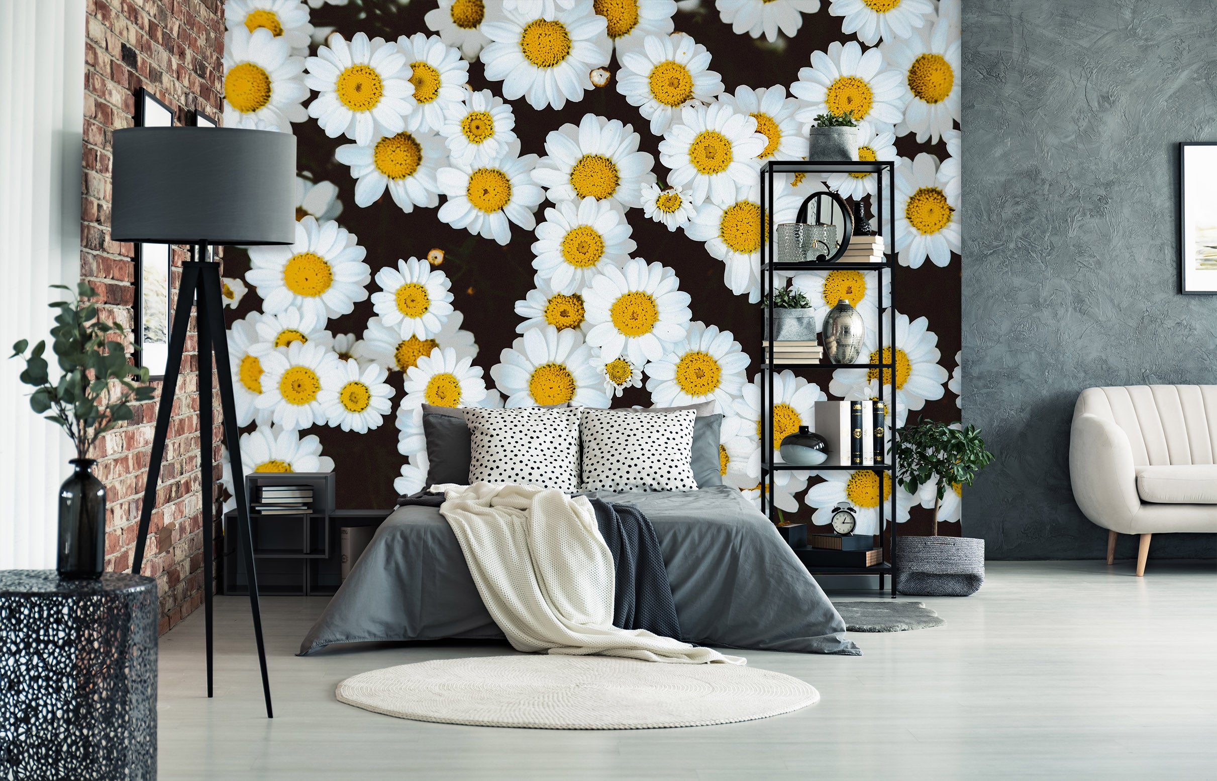 3D Chrysanthemum Pattern 58026 Wall Murals