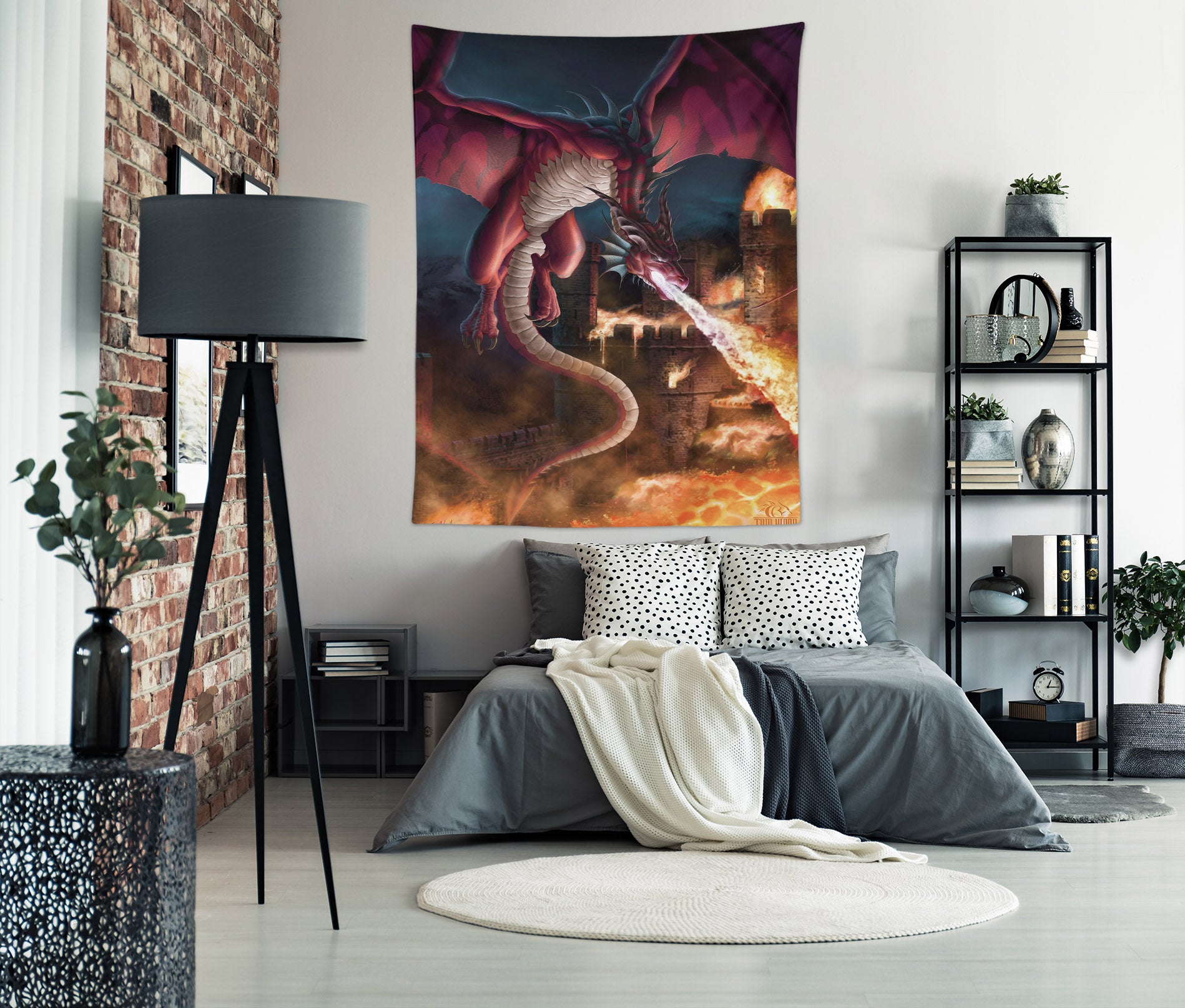 3D Dragon Spitfire 121158 Tom Wood Tapestry Hanging Cloth Hang