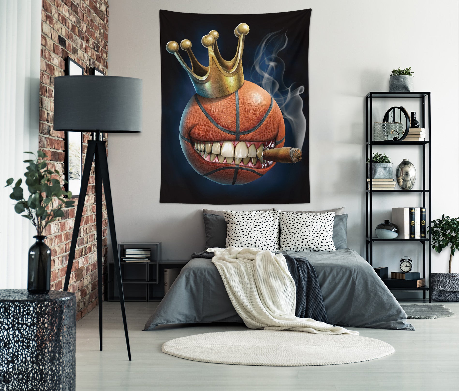 3D Crown Basketball 121149 Tom Wood Tapestry Hanging Cloth Hang