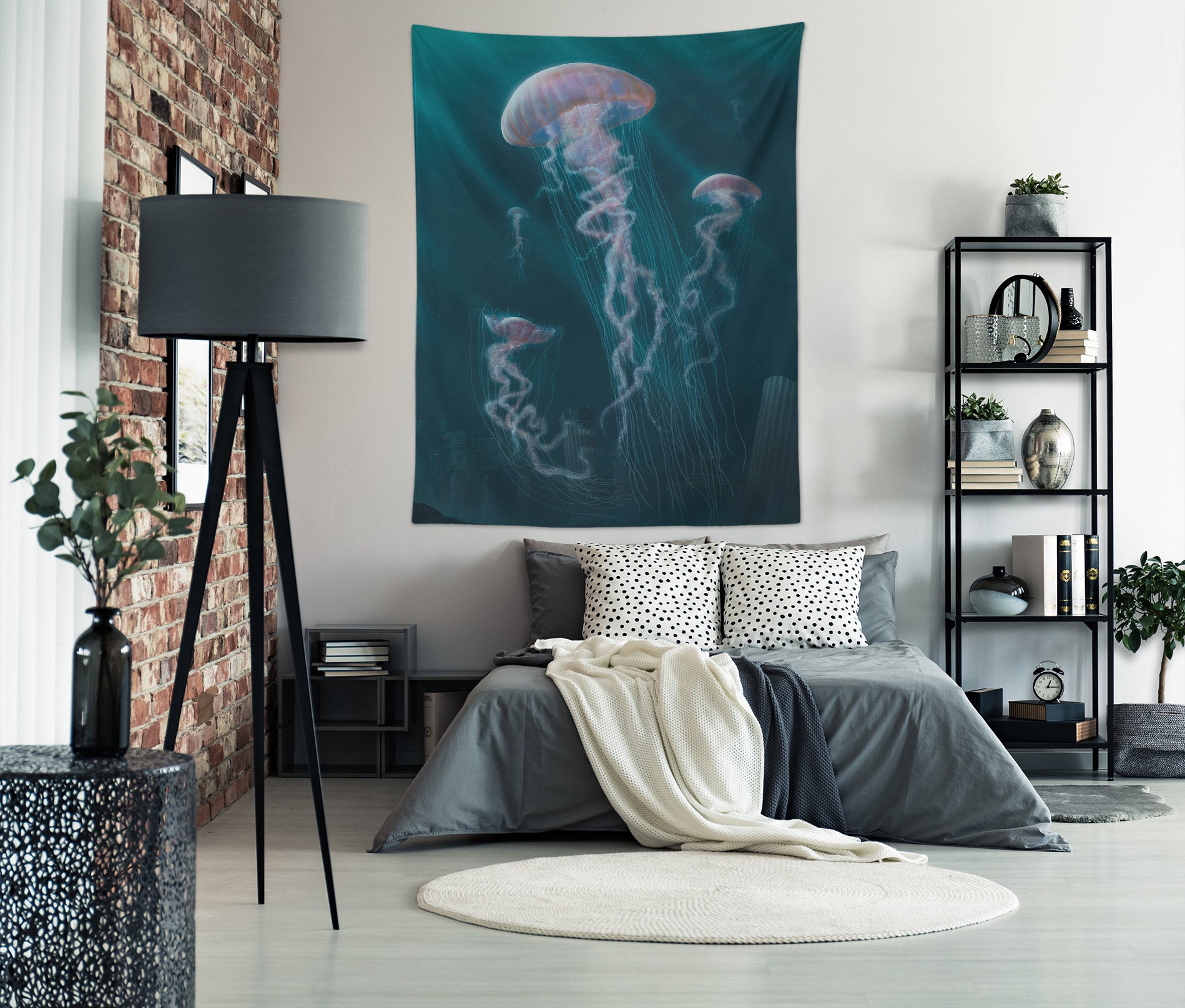 3D Jellyfish 11712 Vincent Tapestry Hanging Cloth Hang